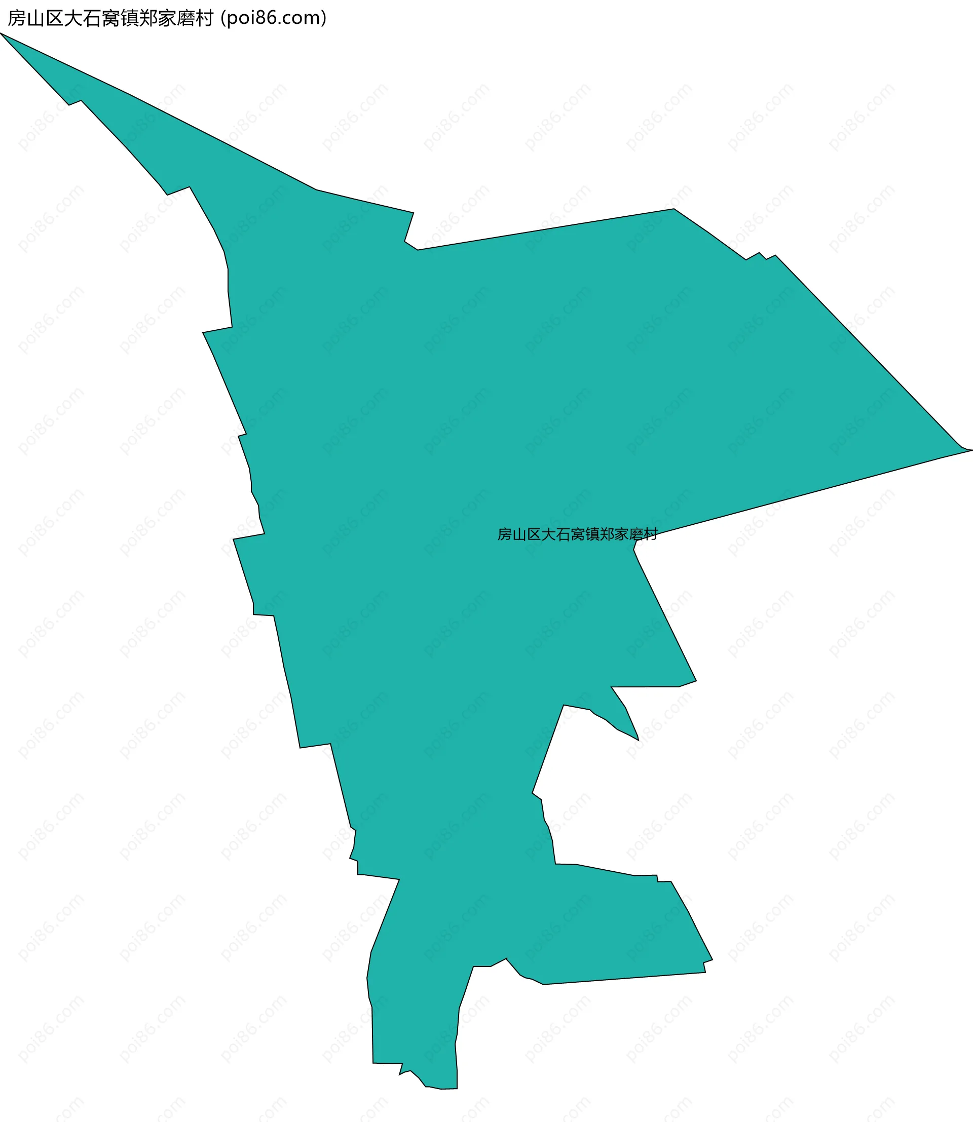 房山区大石窝镇郑家磨村边界地图