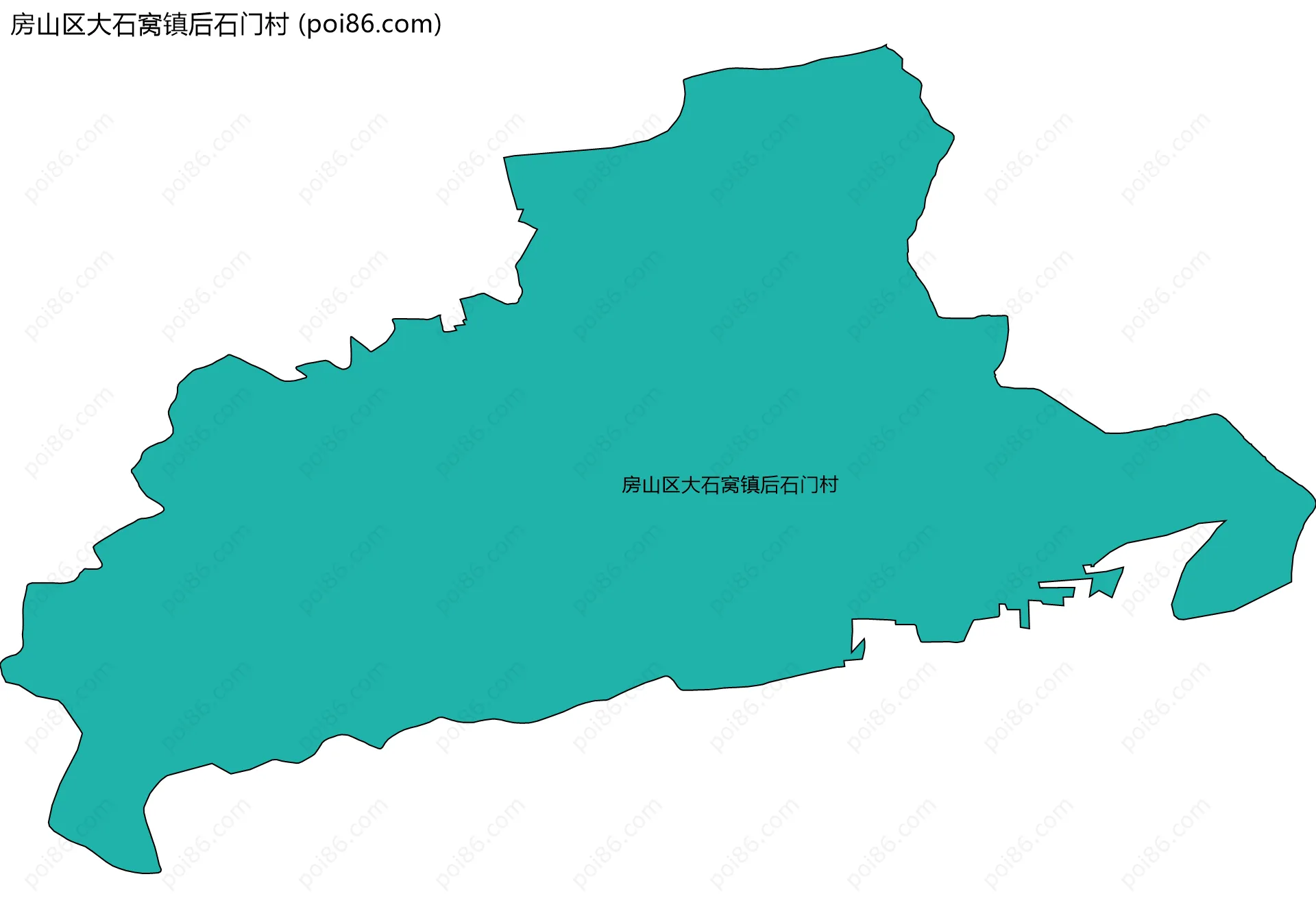 房山区大石窝镇后石门村边界地图