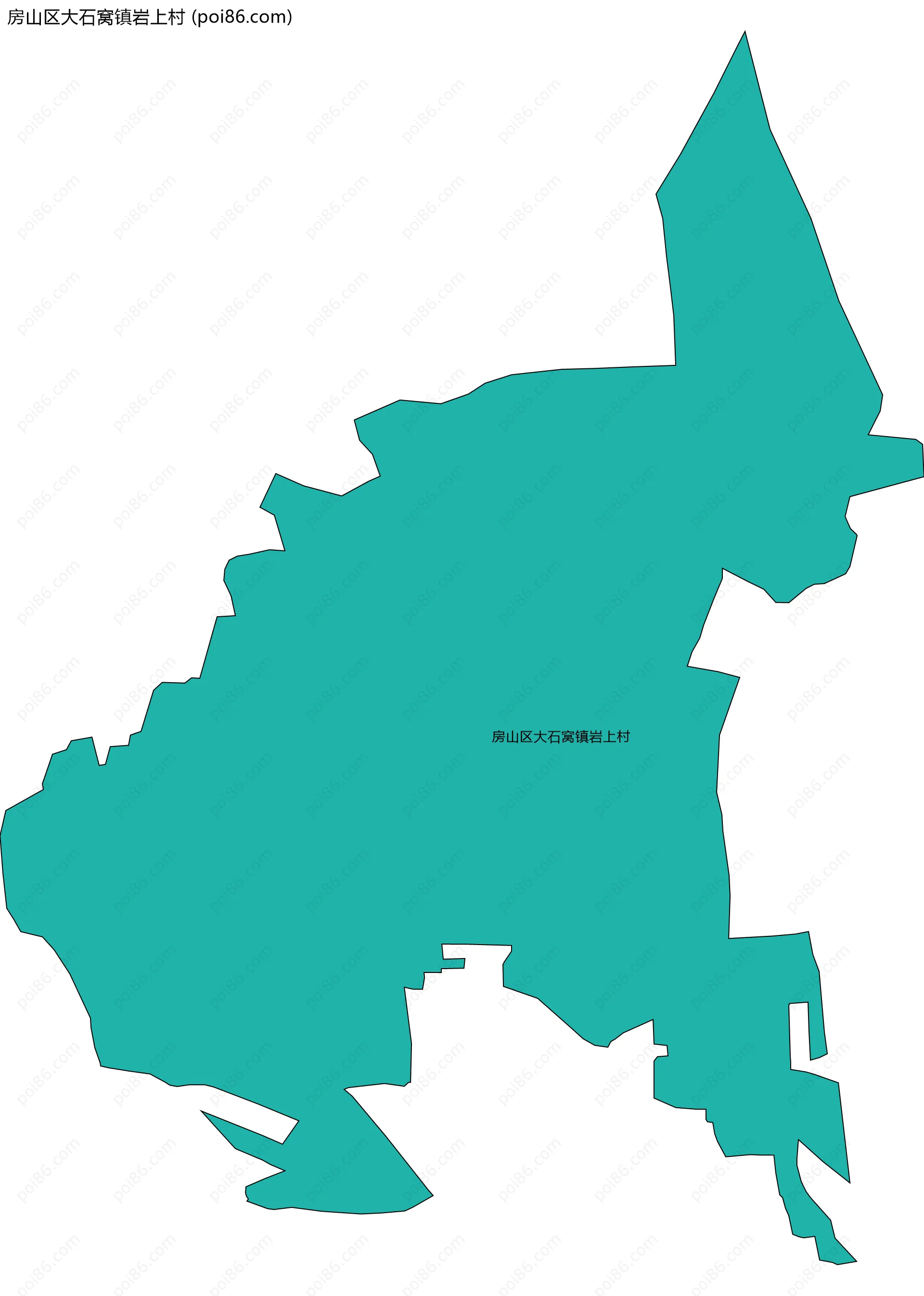 房山区大石窝镇岩上村边界地图