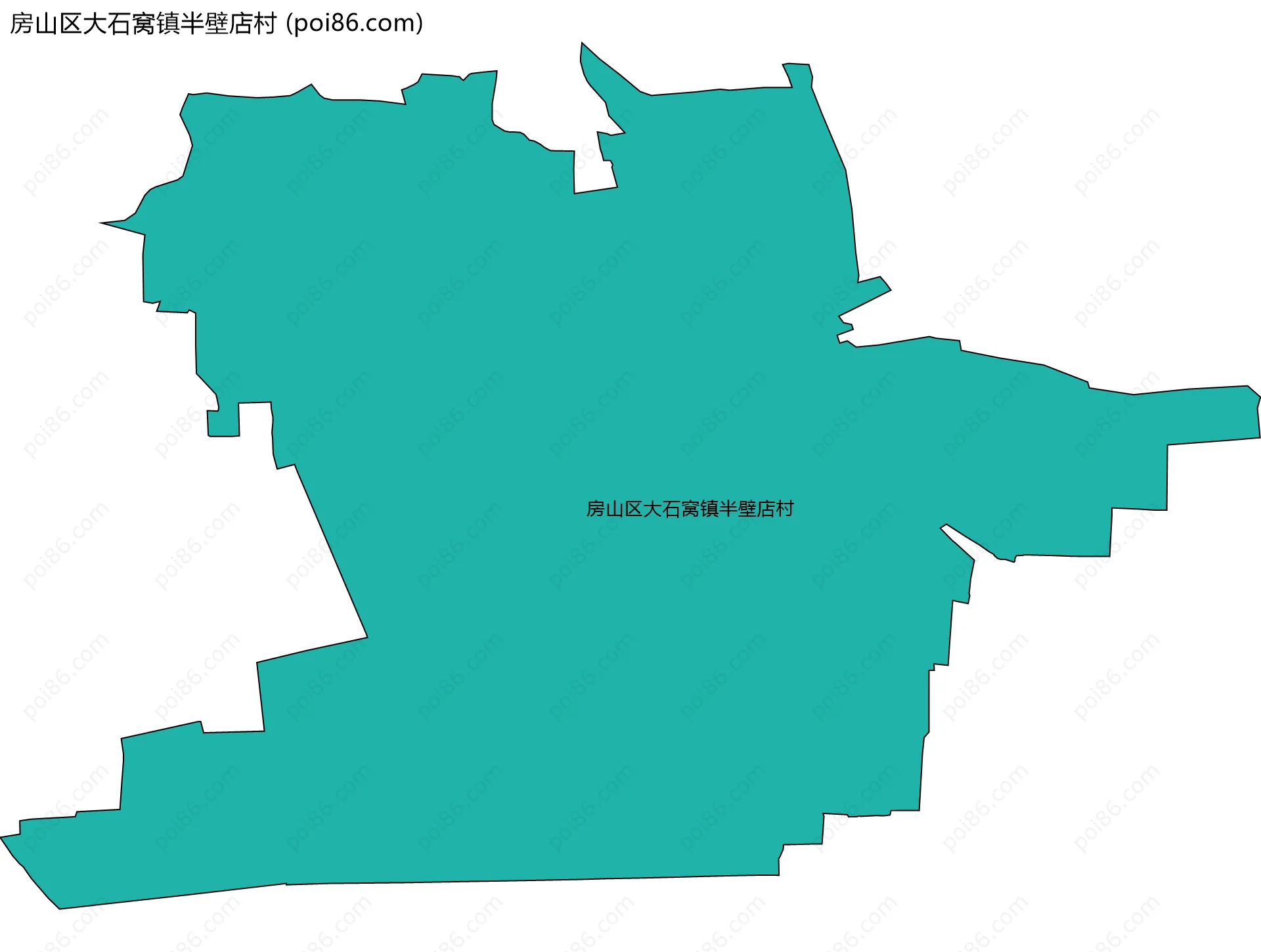 房山区大石窝镇半壁店村边界地图