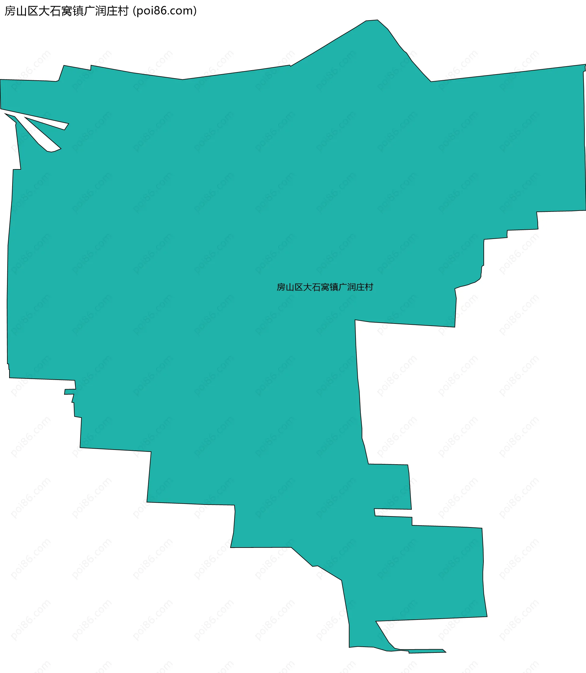 房山区大石窝镇广润庄村边界地图