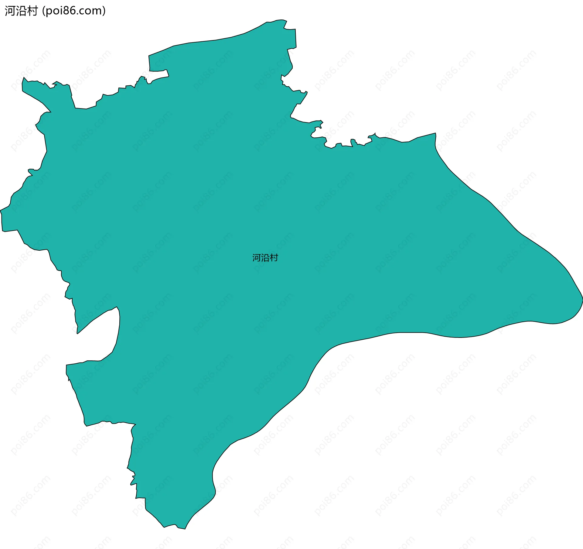 河沿村边界地图