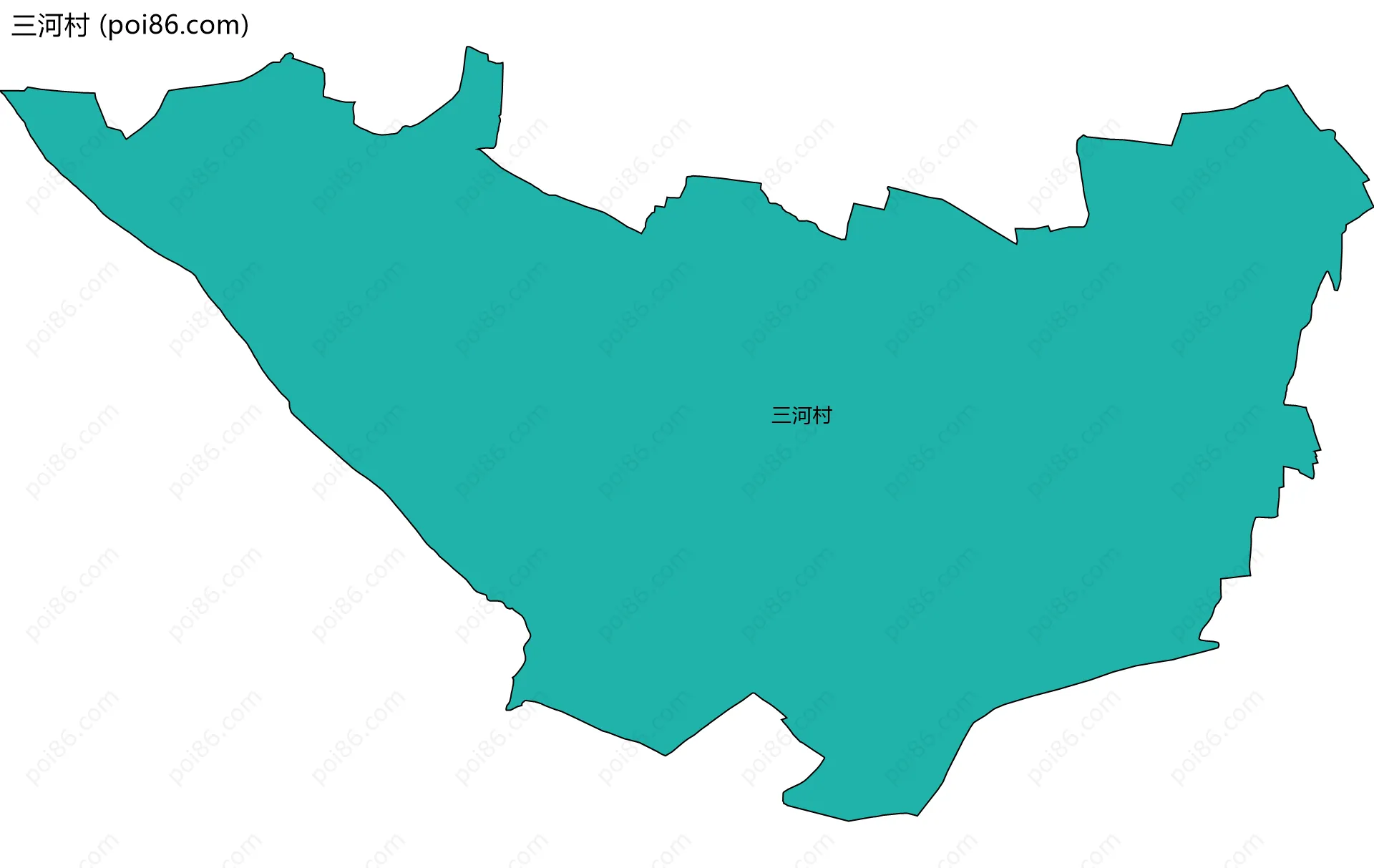 三河村边界地图