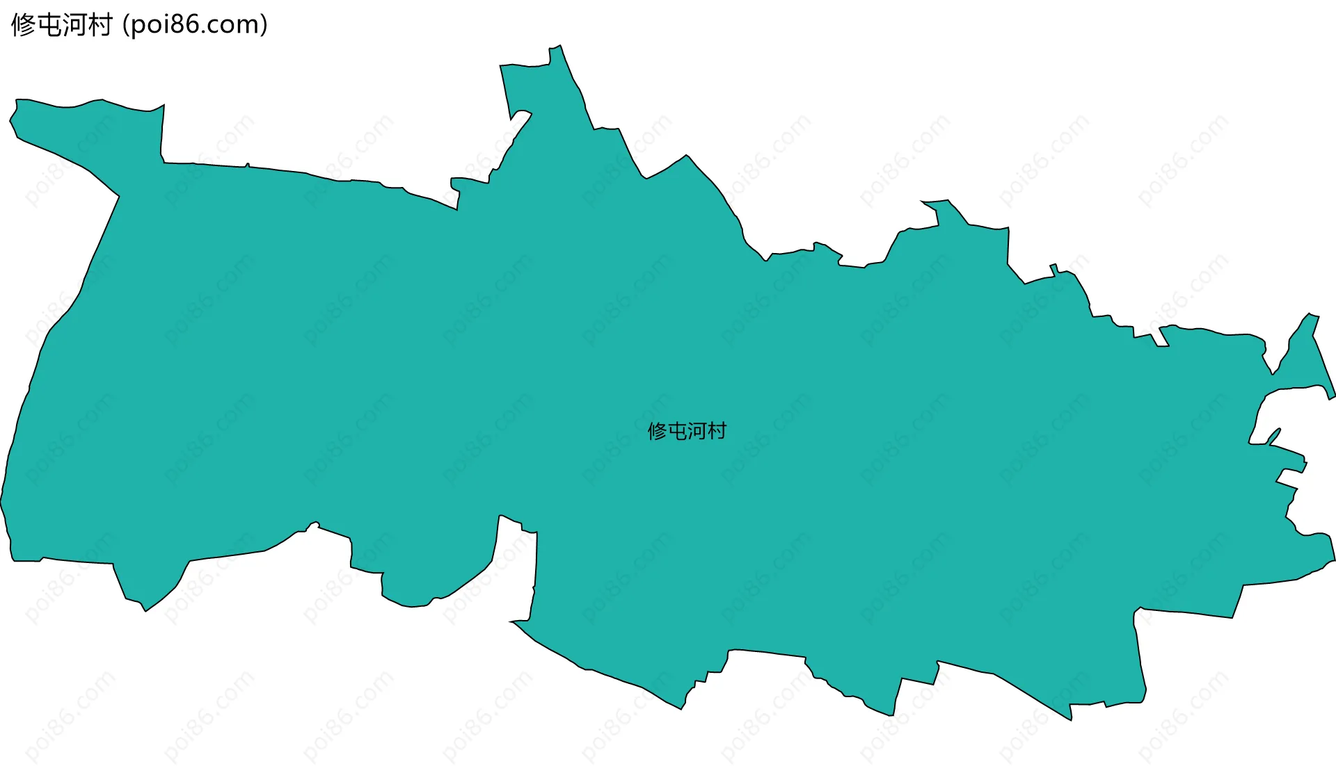 修屯河村边界地图