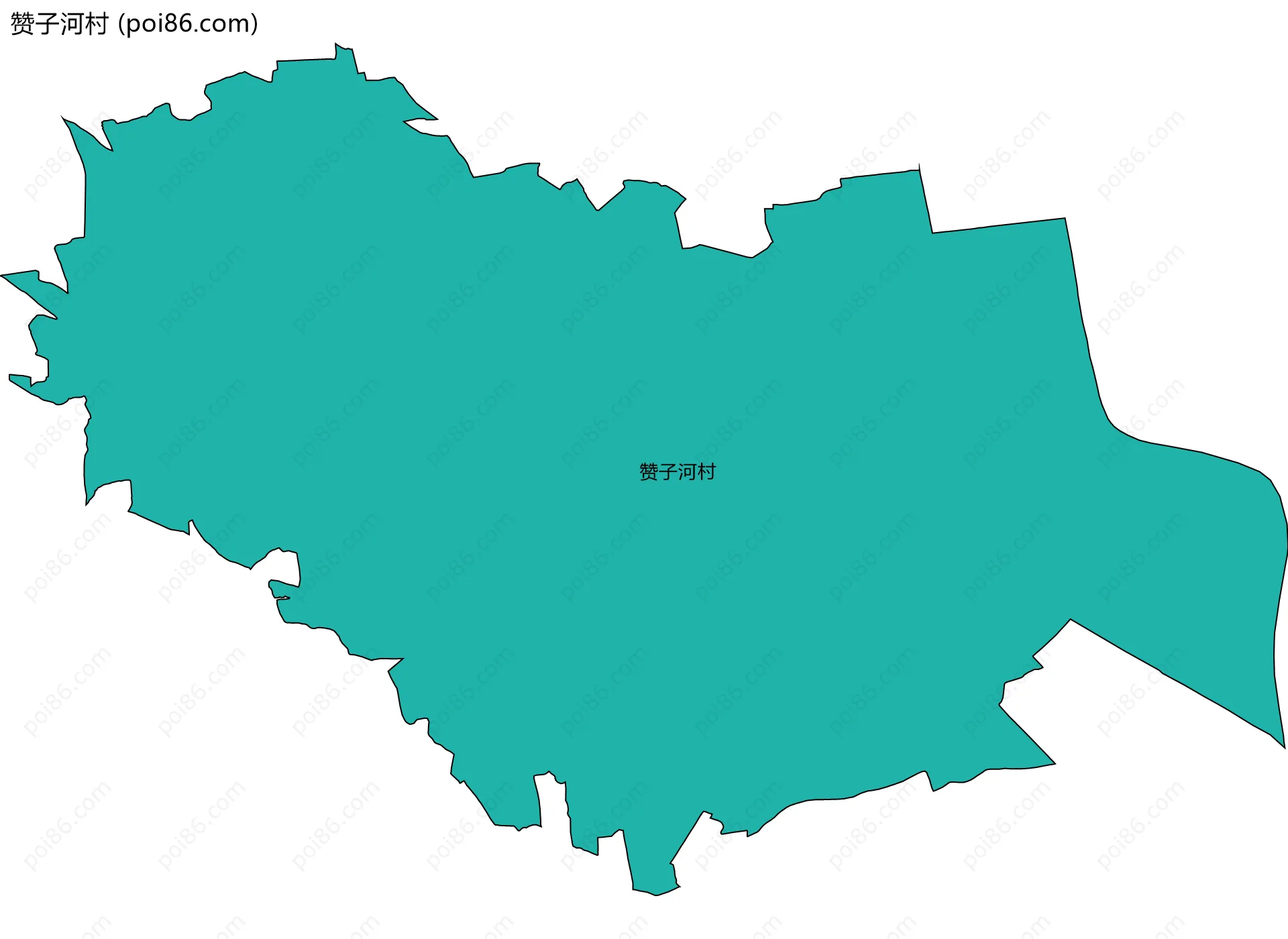 赞子河村边界地图