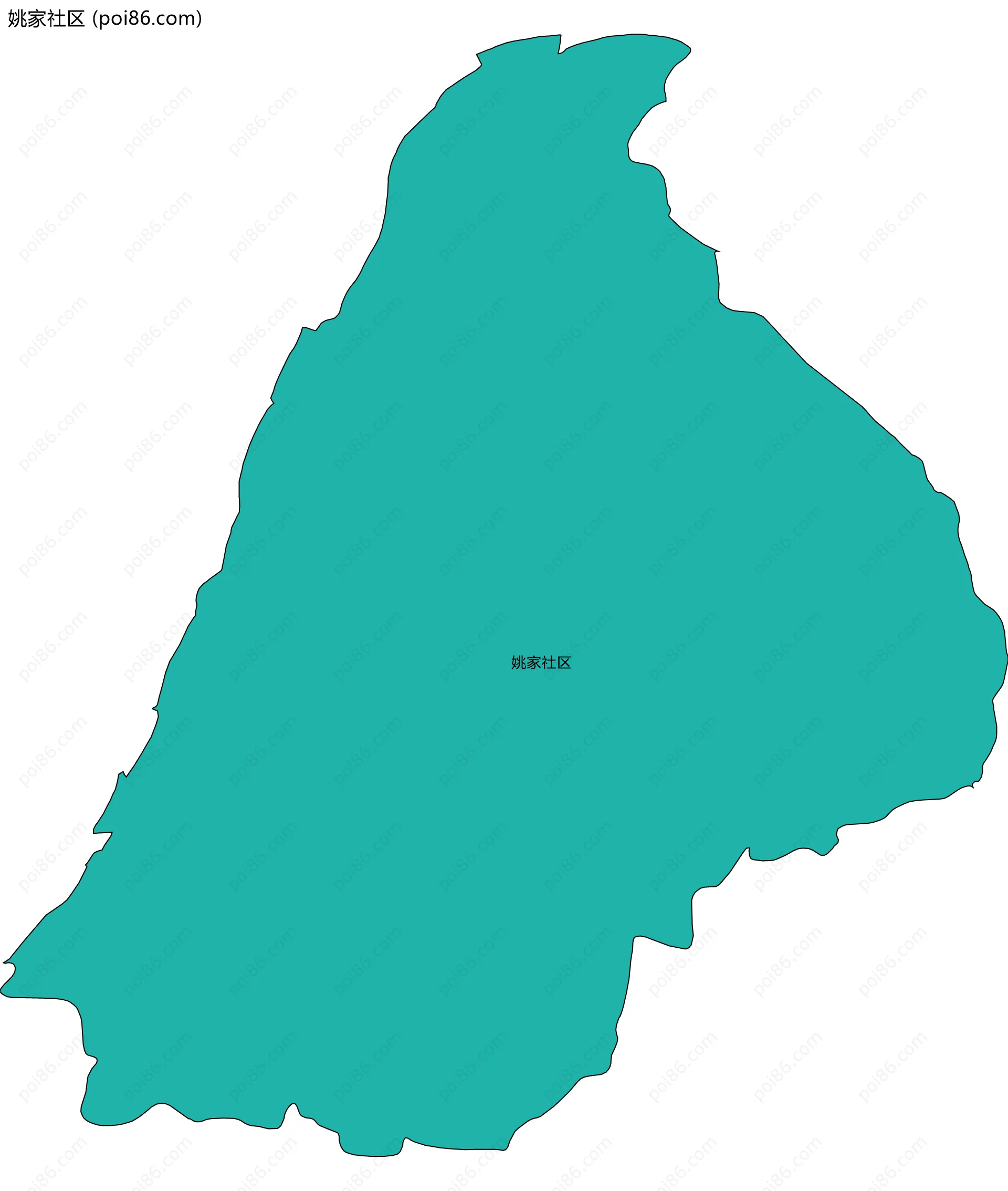姚家社区边界地图