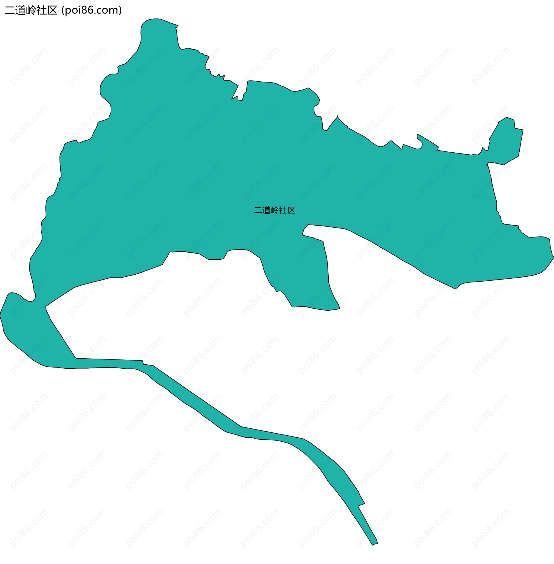 二道岭社区边界地图