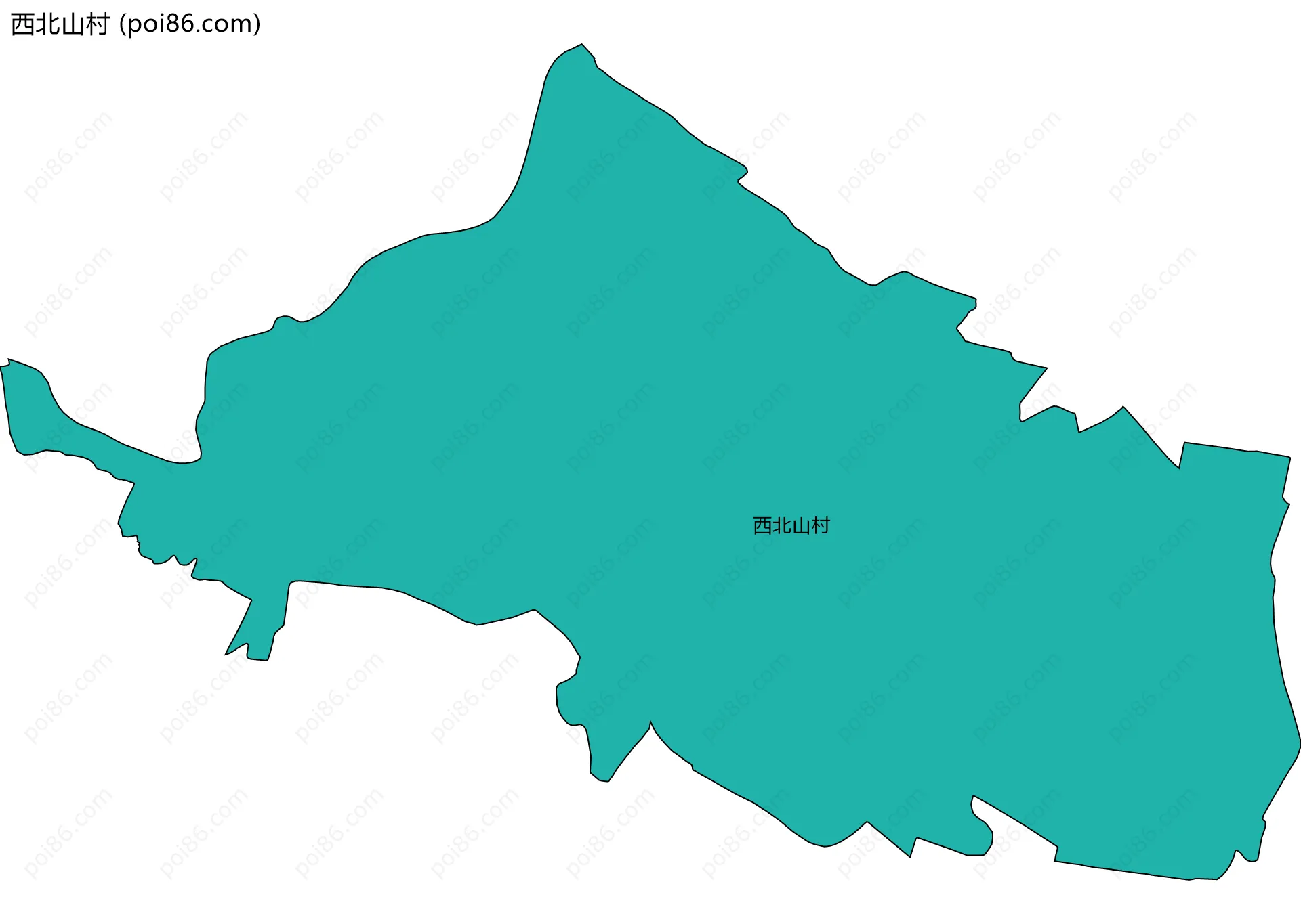 西北山村边界地图
