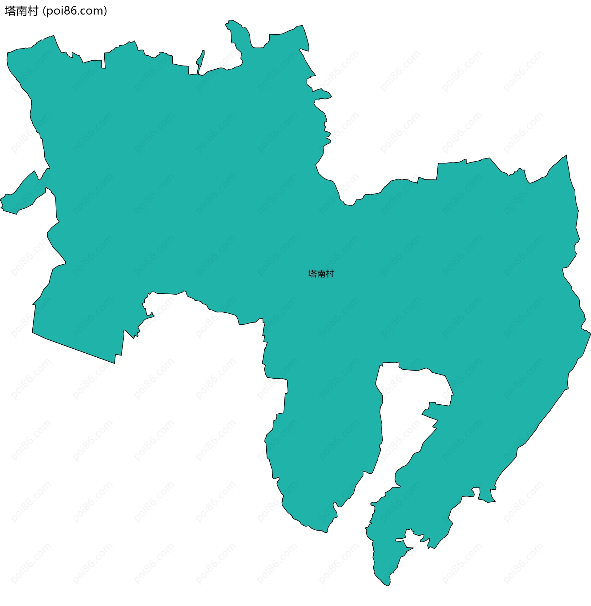 塔南村边界地图