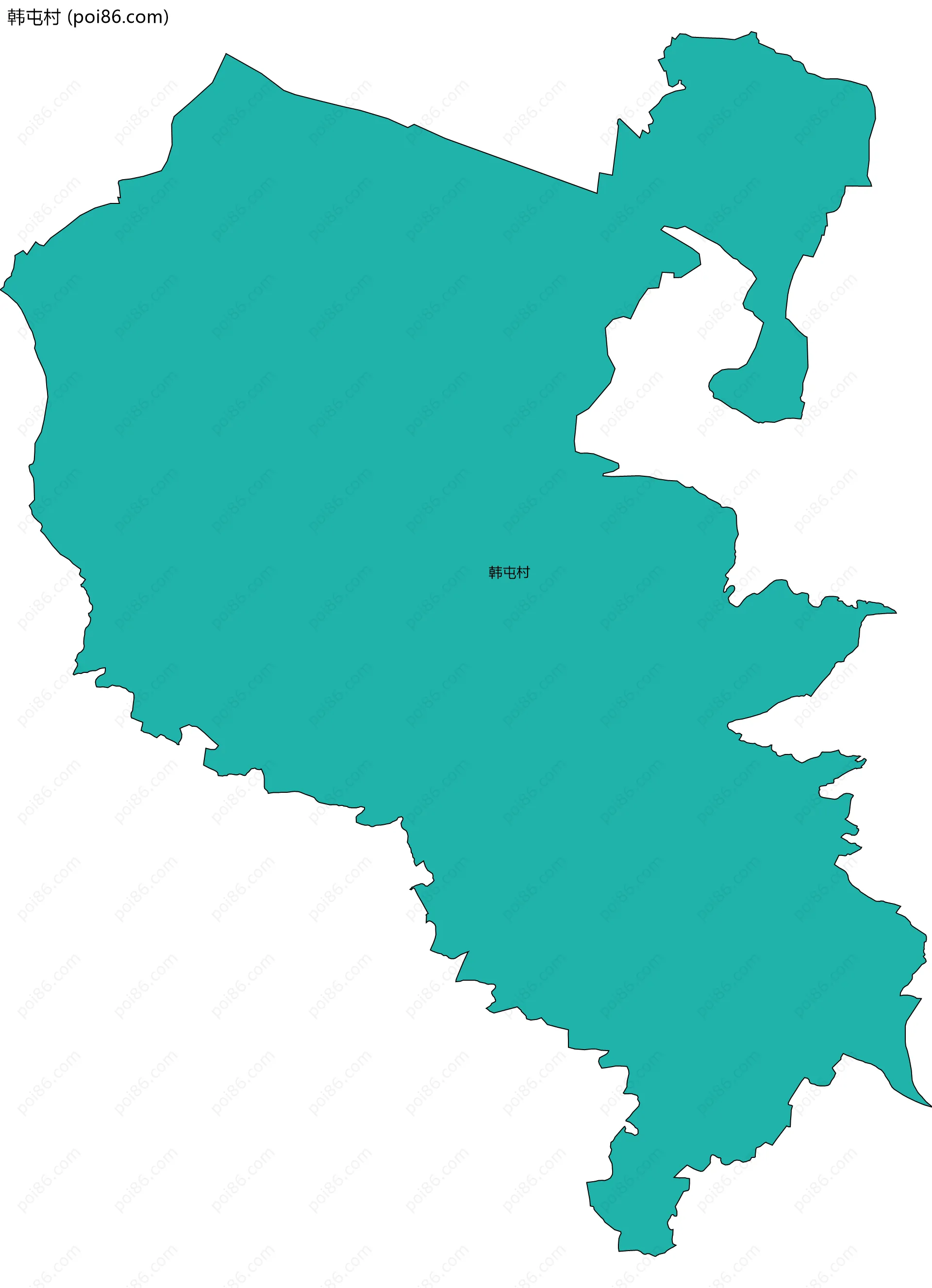 韩屯村边界地图