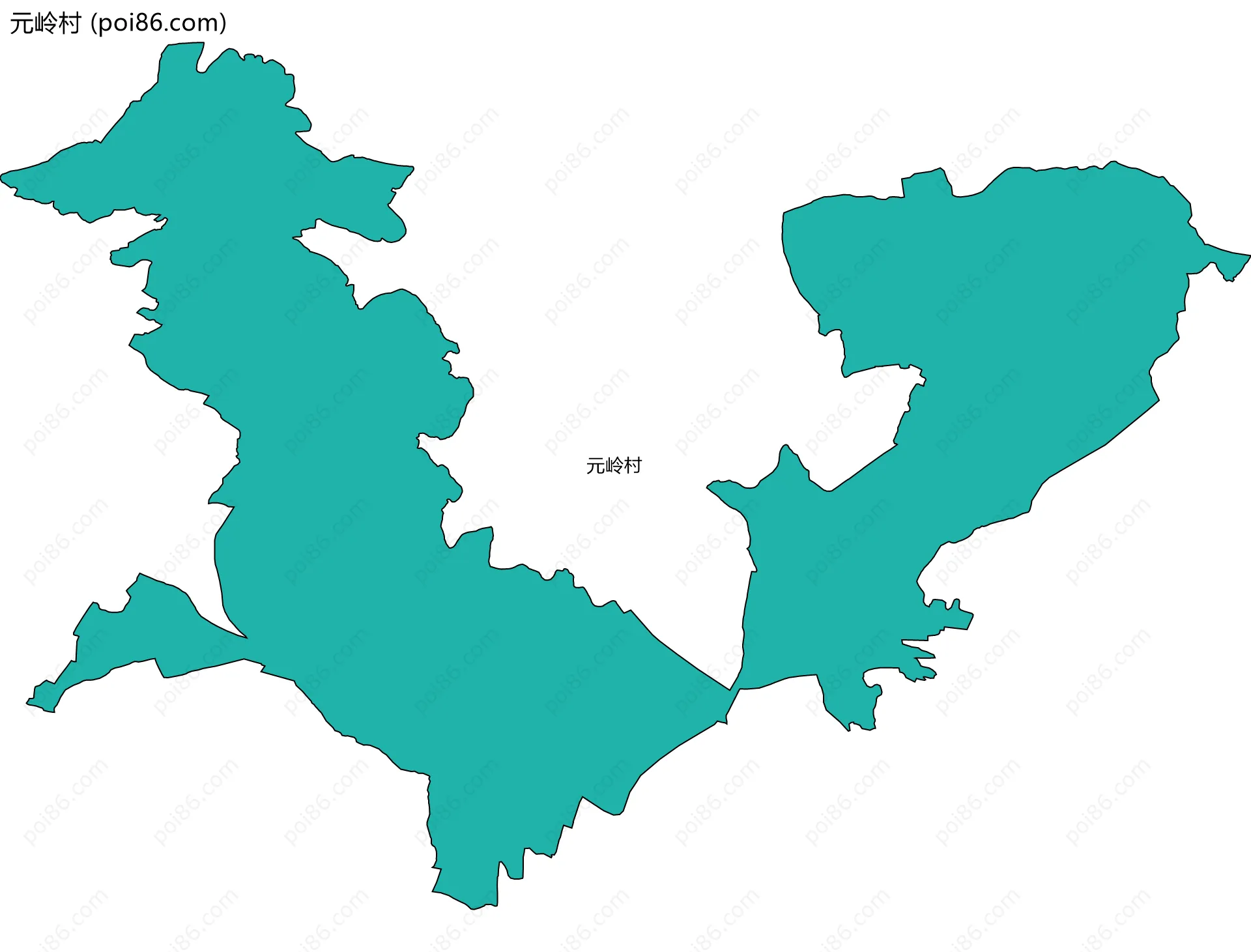 元岭村边界地图