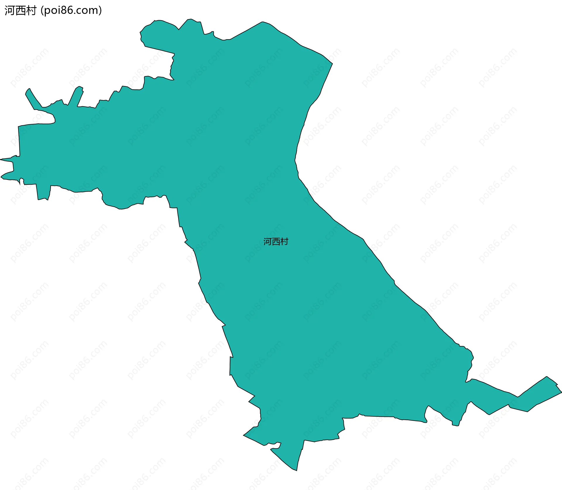 河西村边界地图