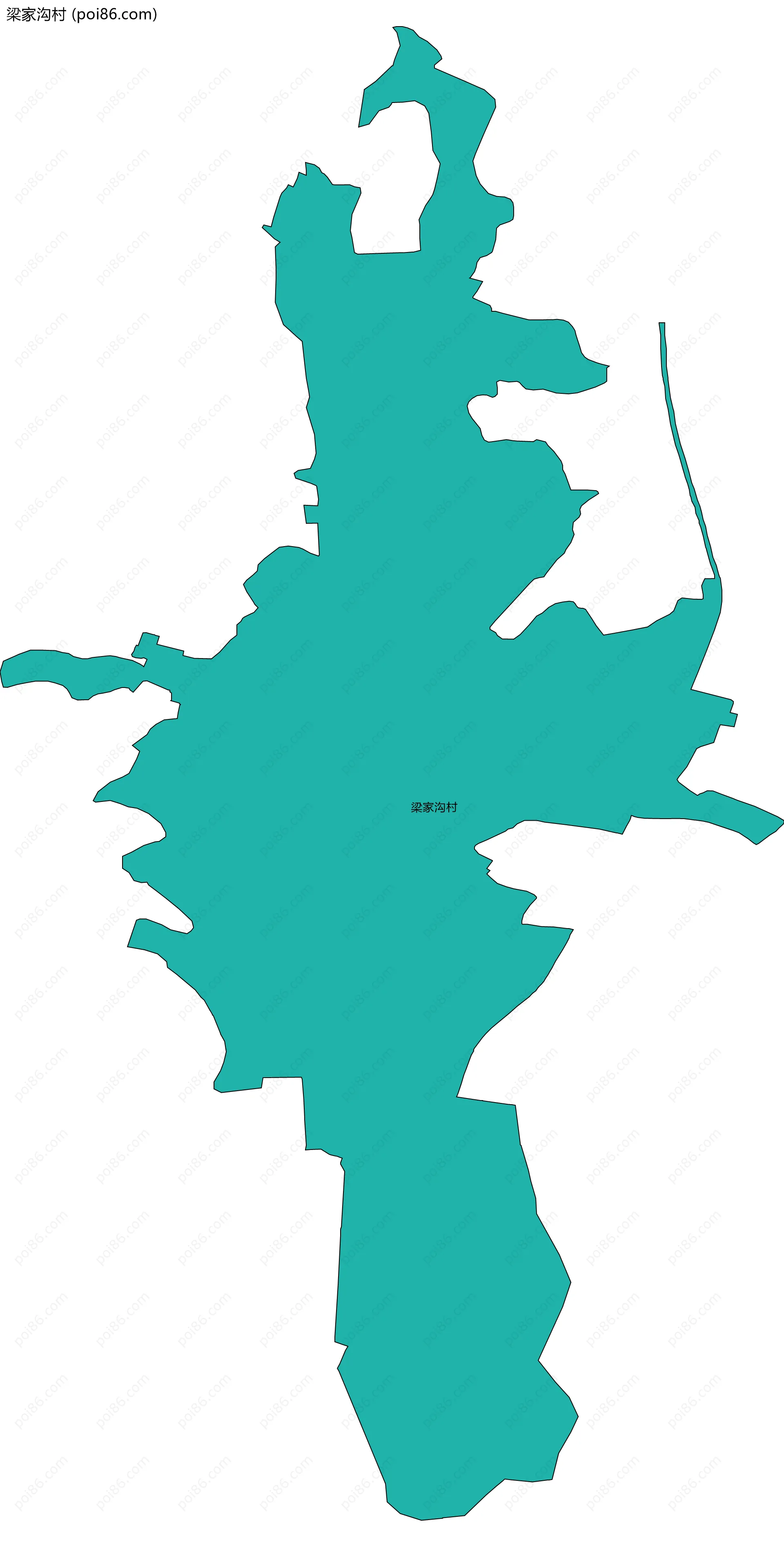 梁家沟村边界地图