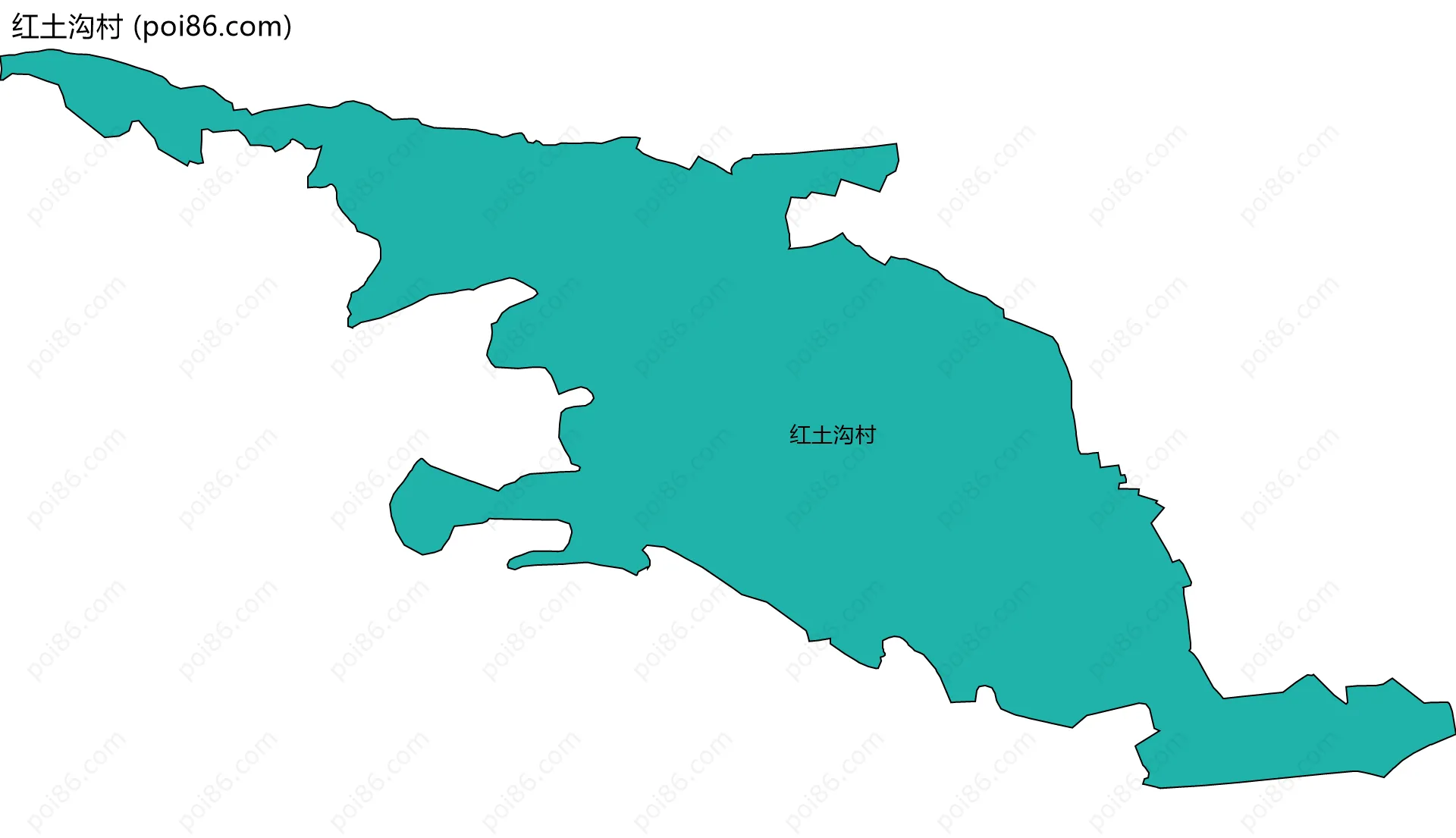 红土沟村边界地图