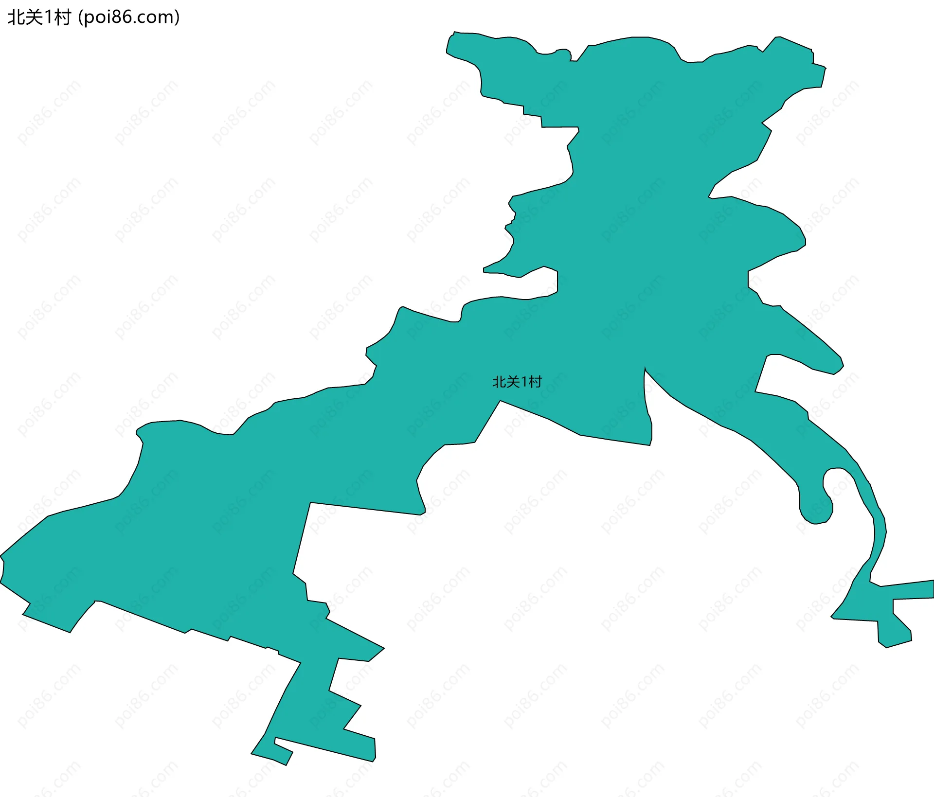北关1村边界地图