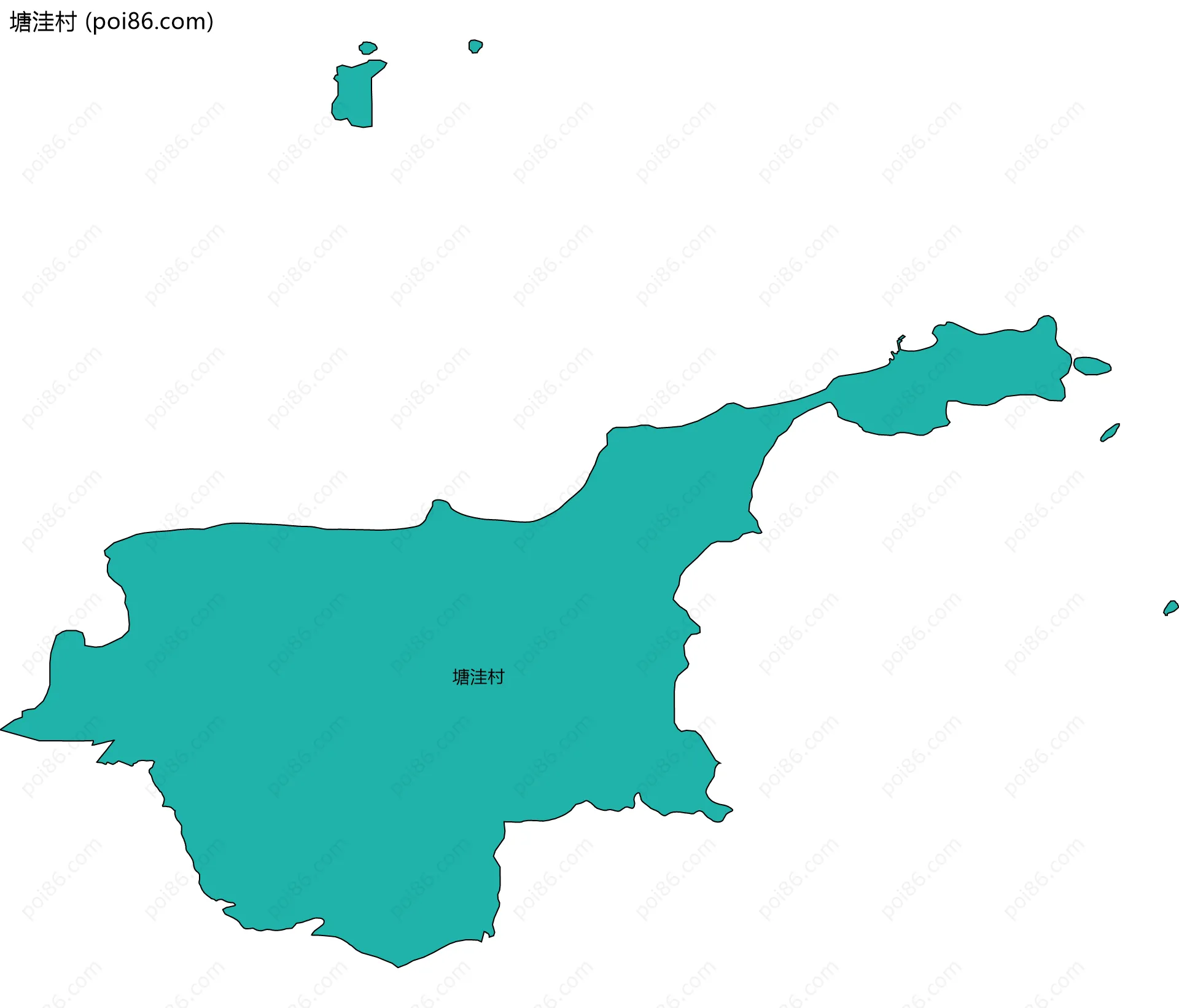 塘洼村边界地图