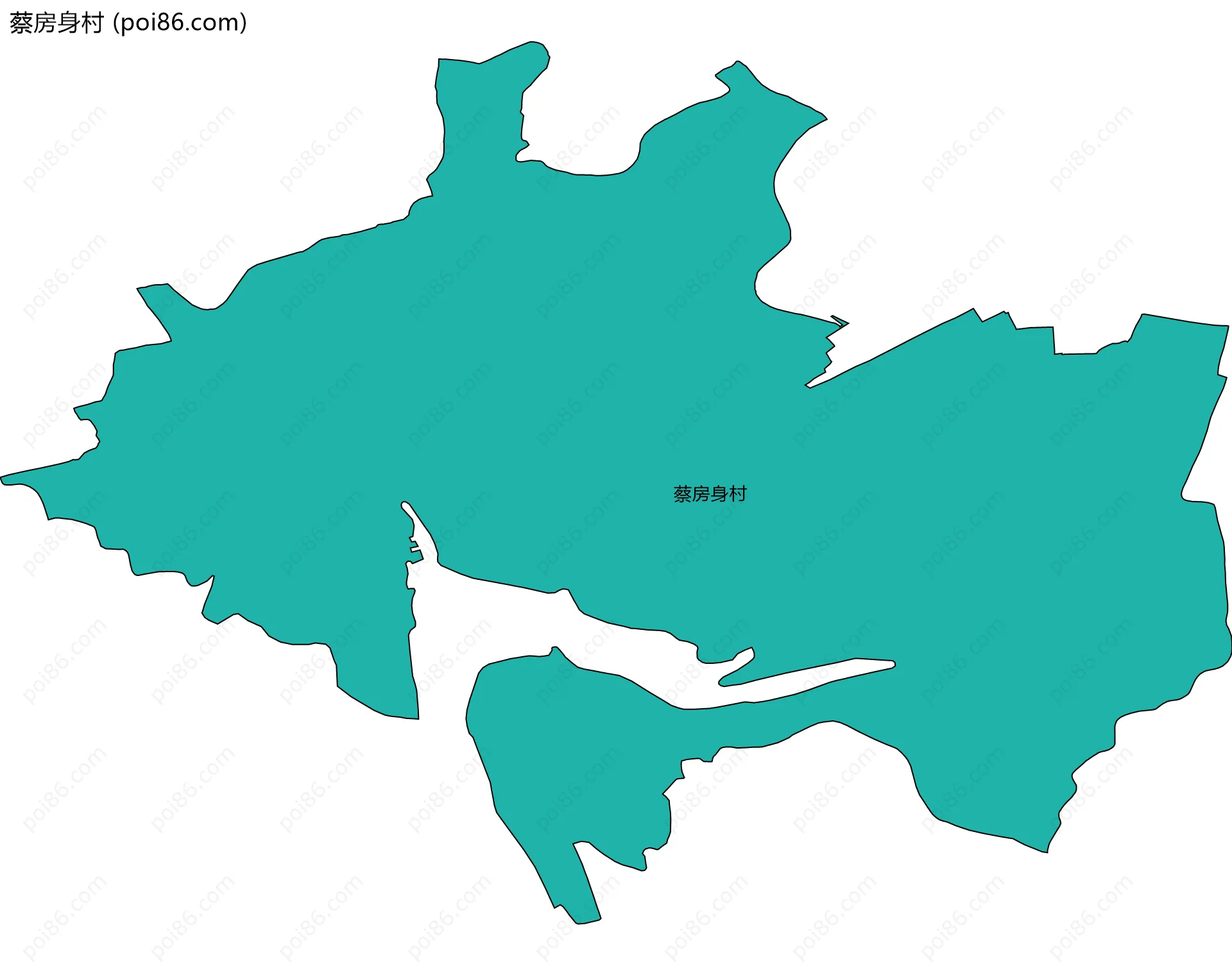 蔡房身村边界地图