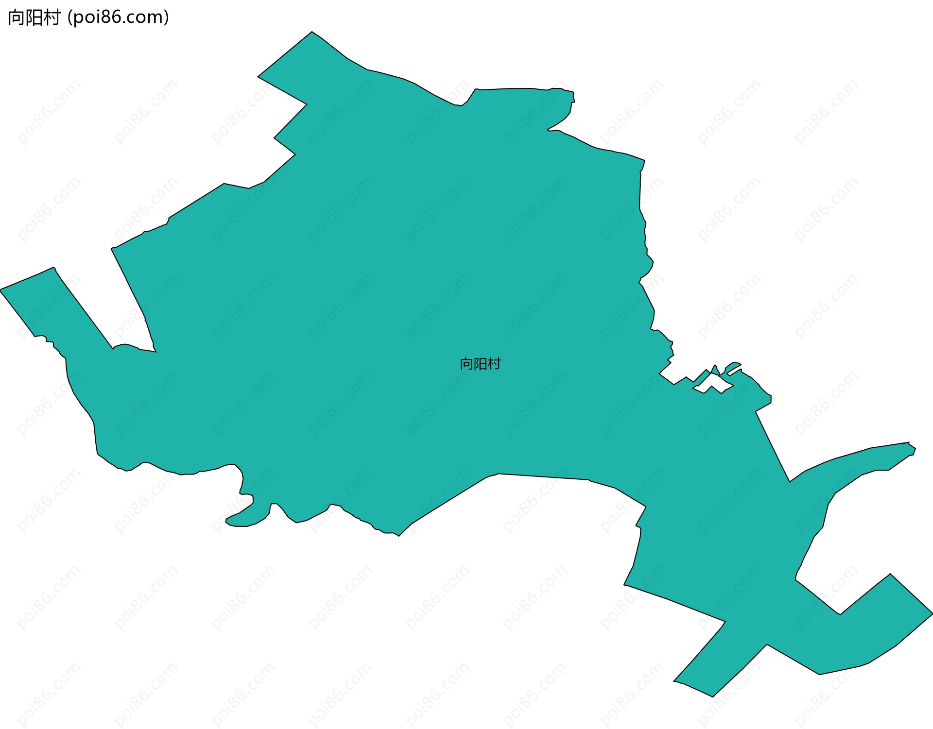 向阳村边界地图