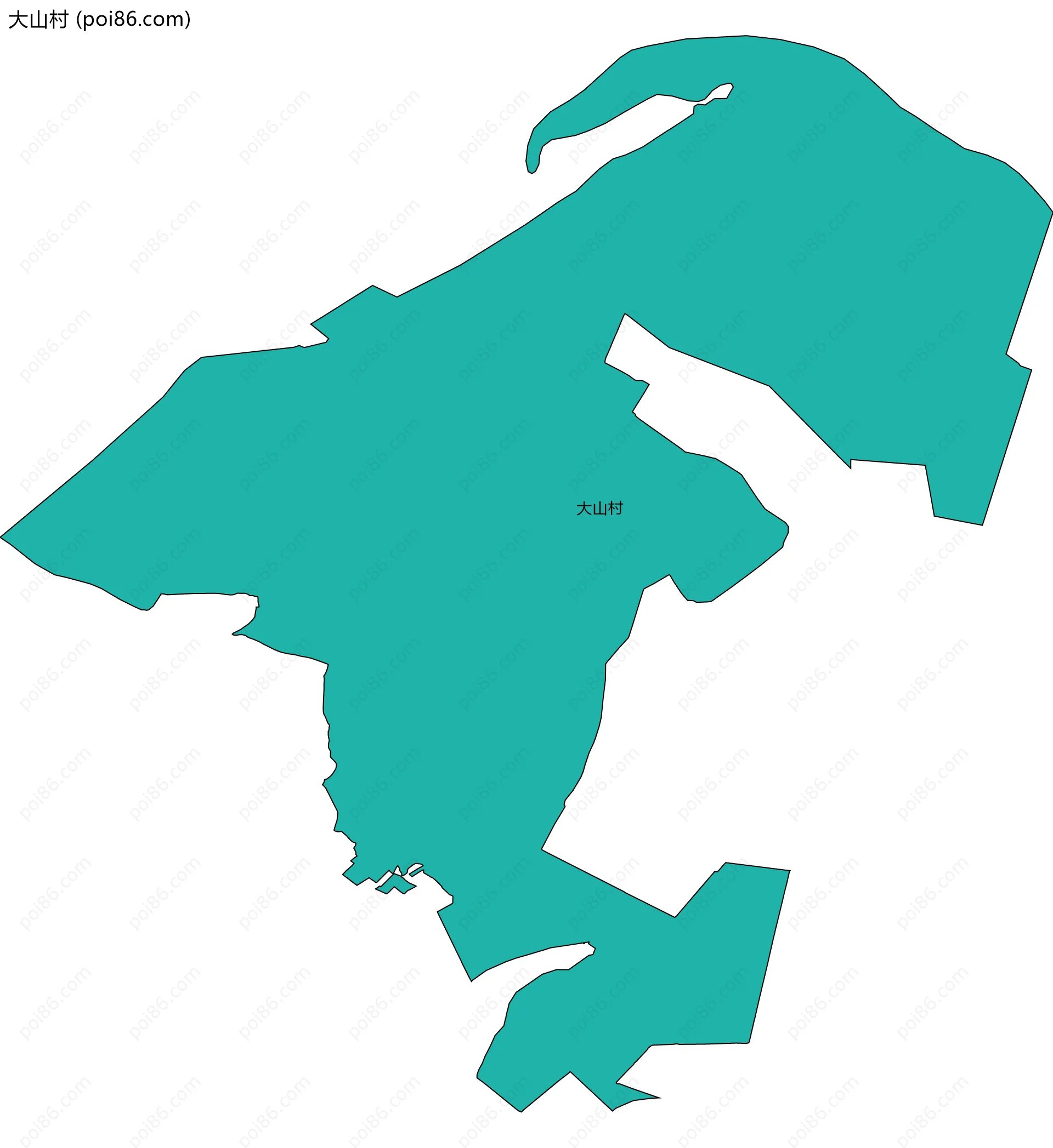 大山村边界地图