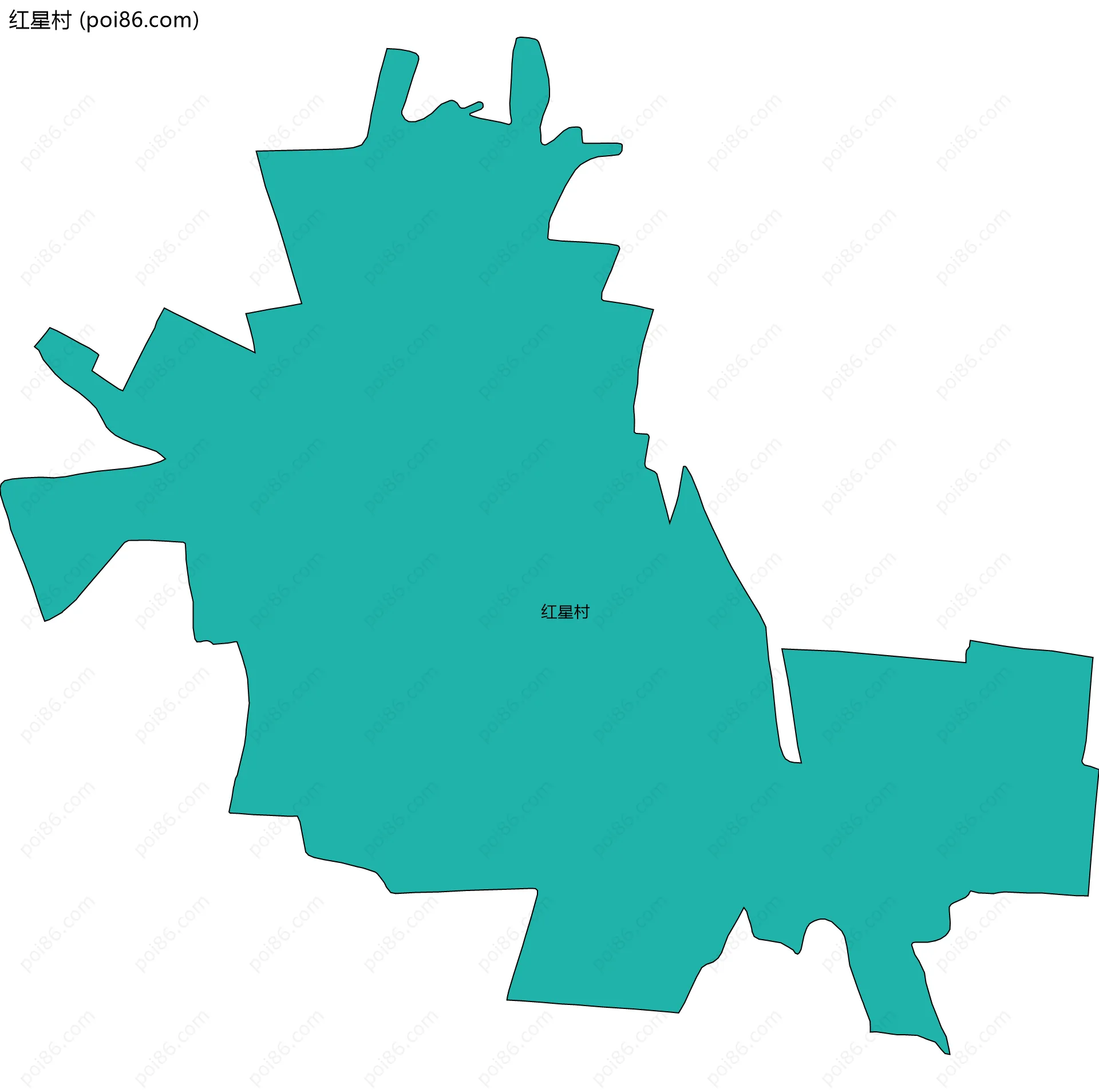 红星村边界地图