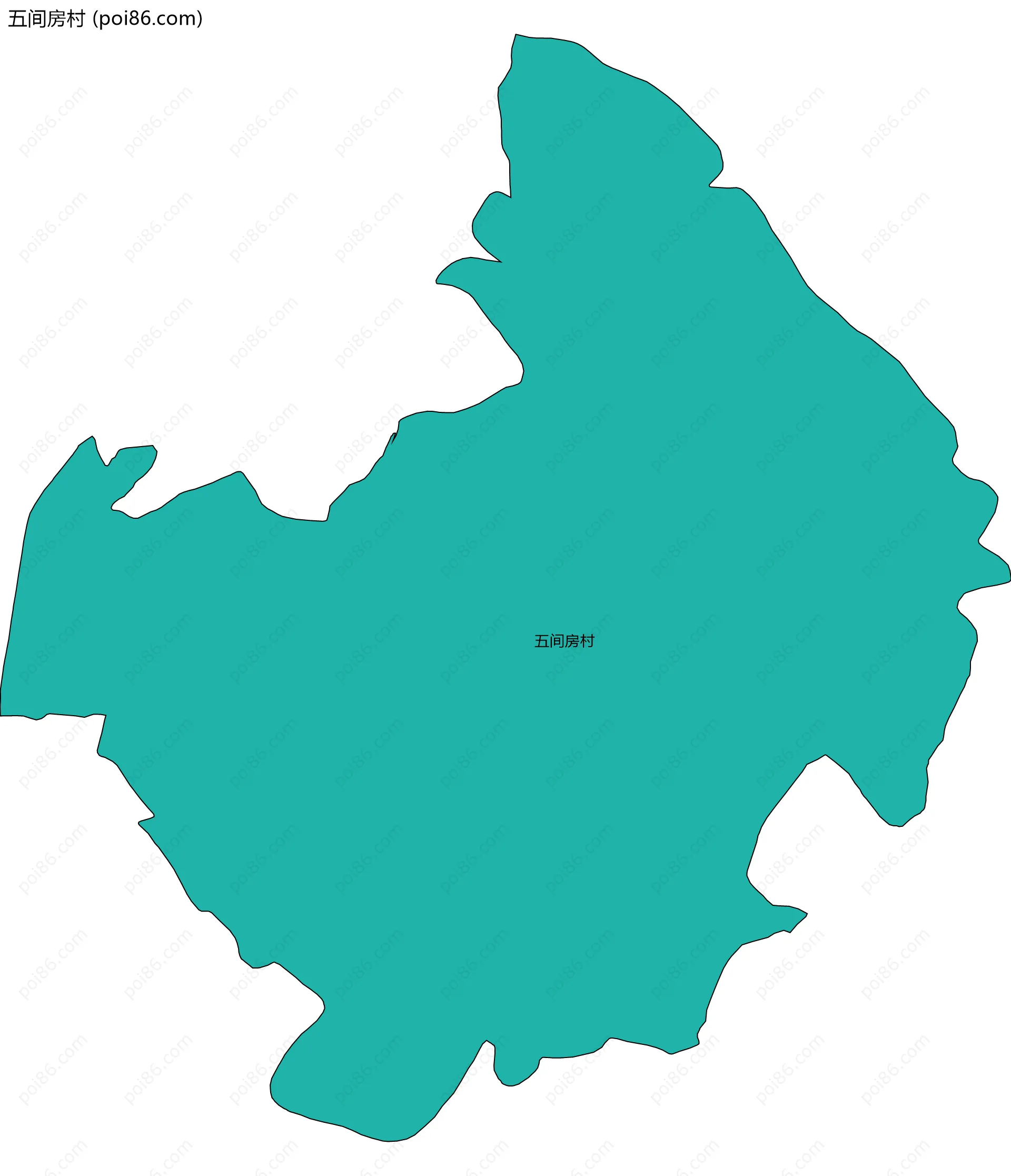 五间房村边界地图