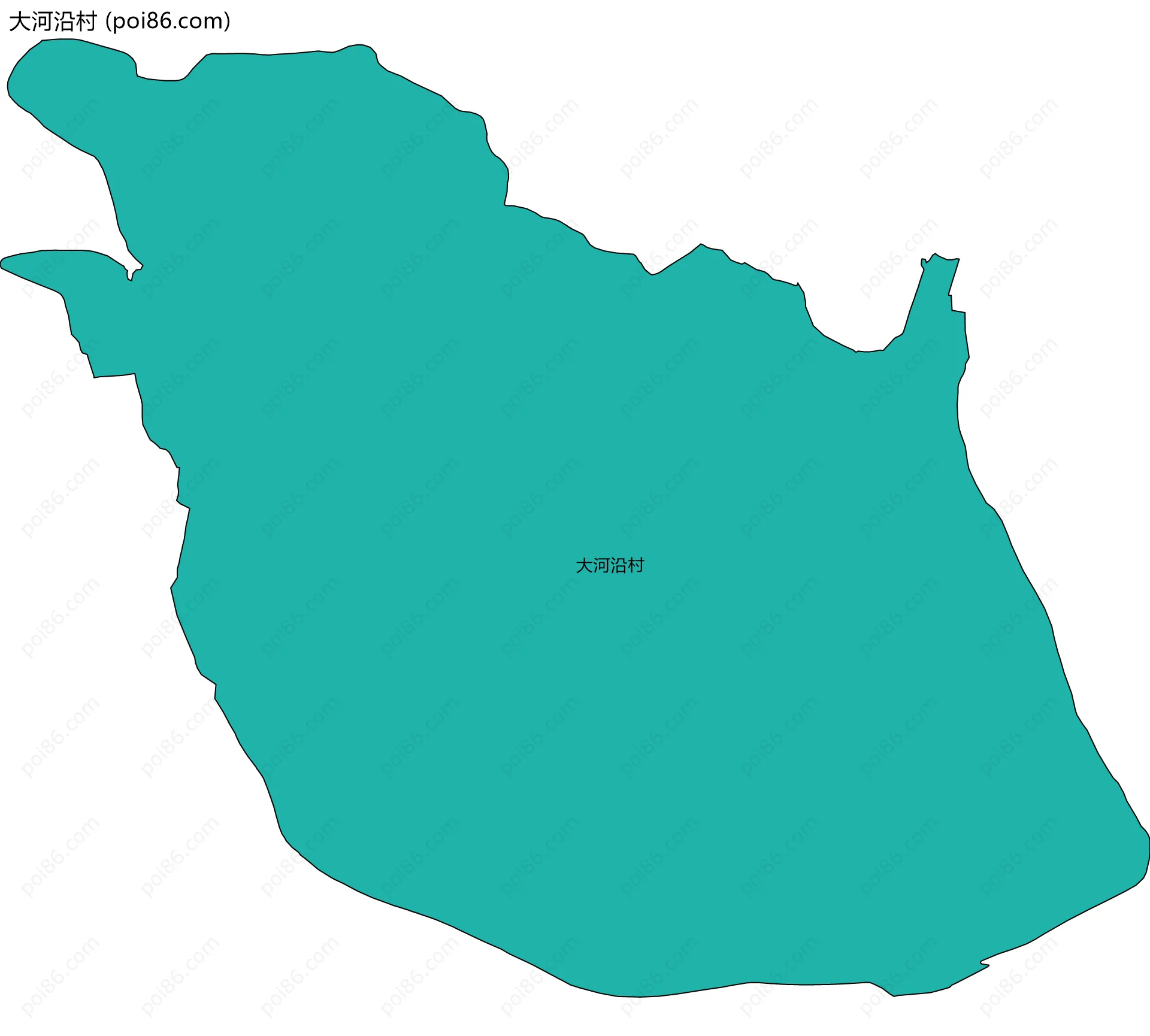 大河沿村边界地图