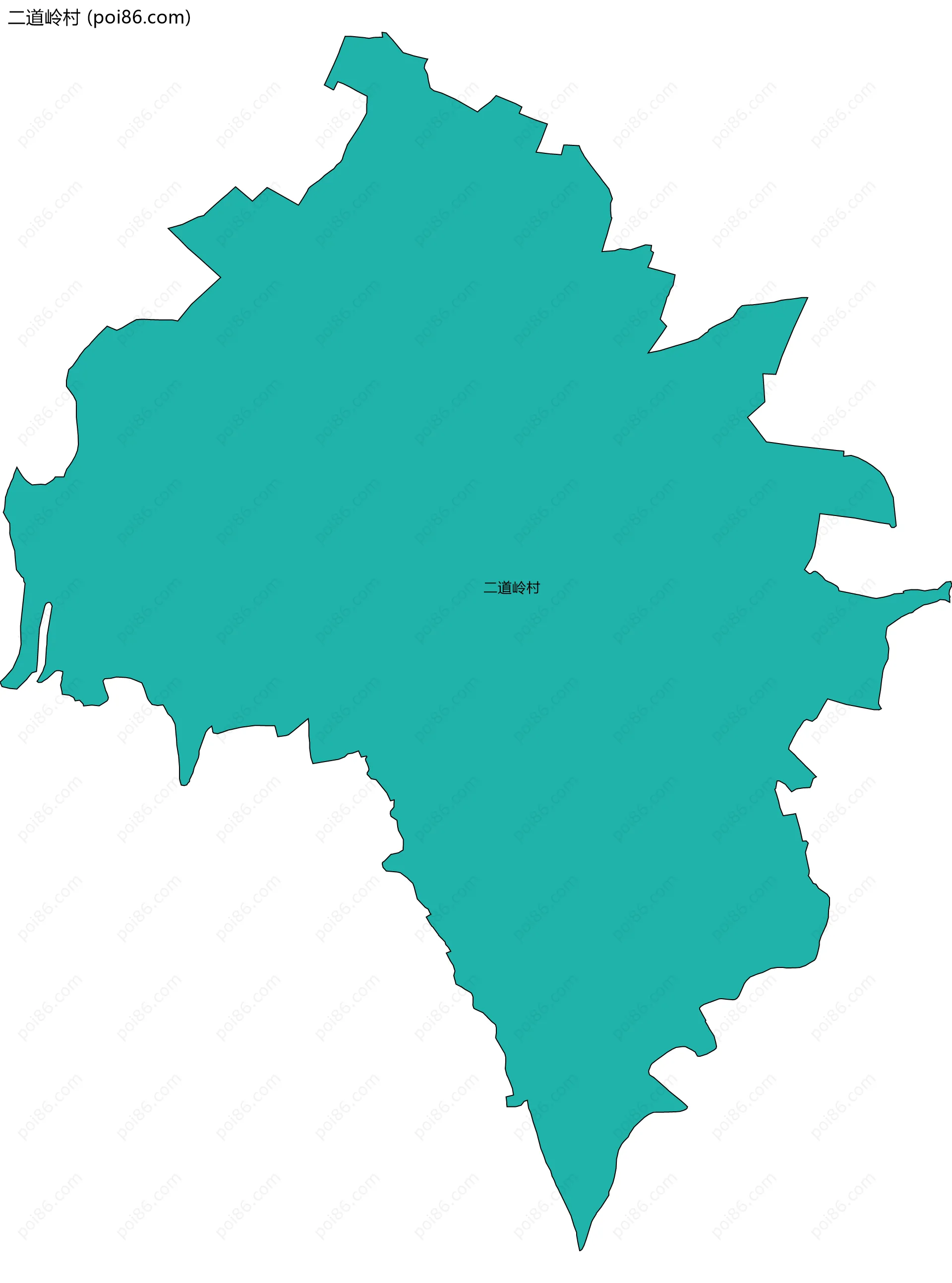 二道岭村边界地图
