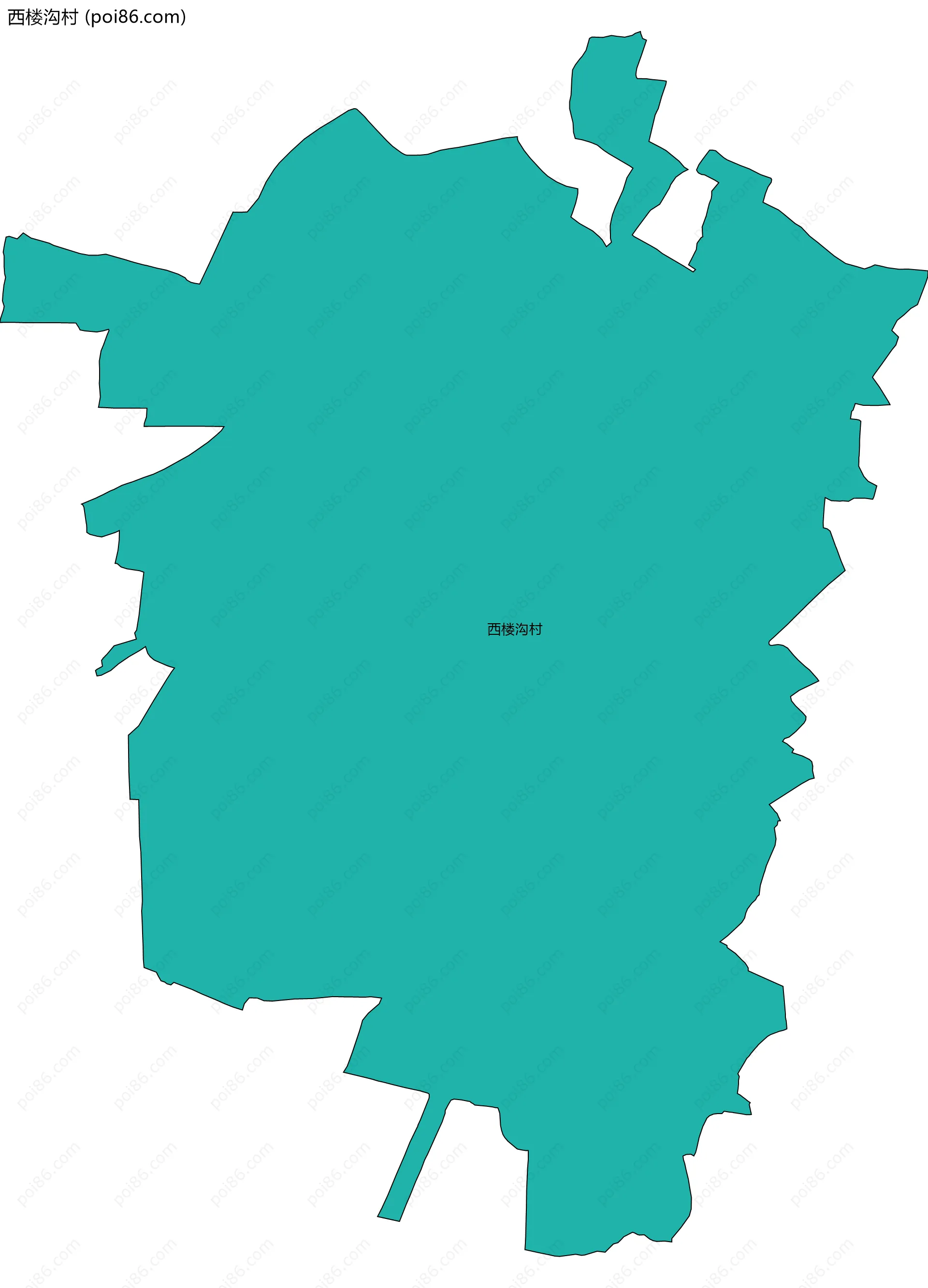 西楼沟村边界地图