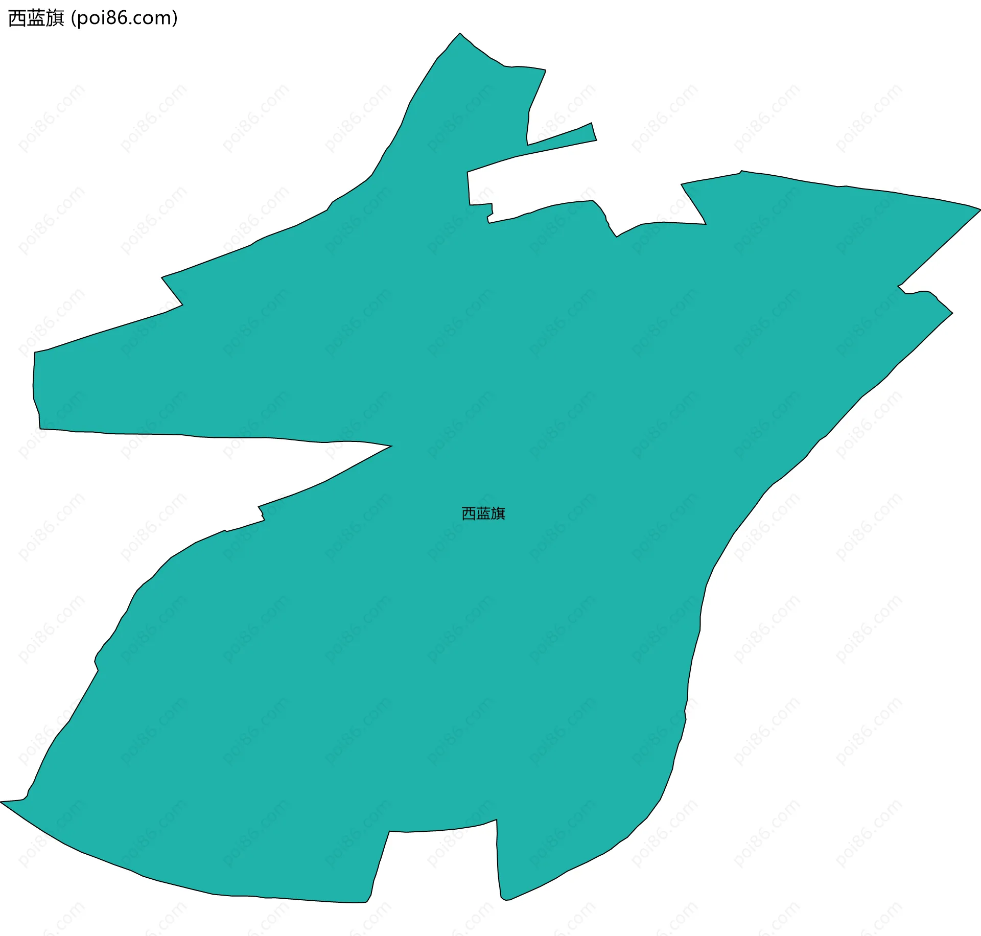 西蓝旗边界地图