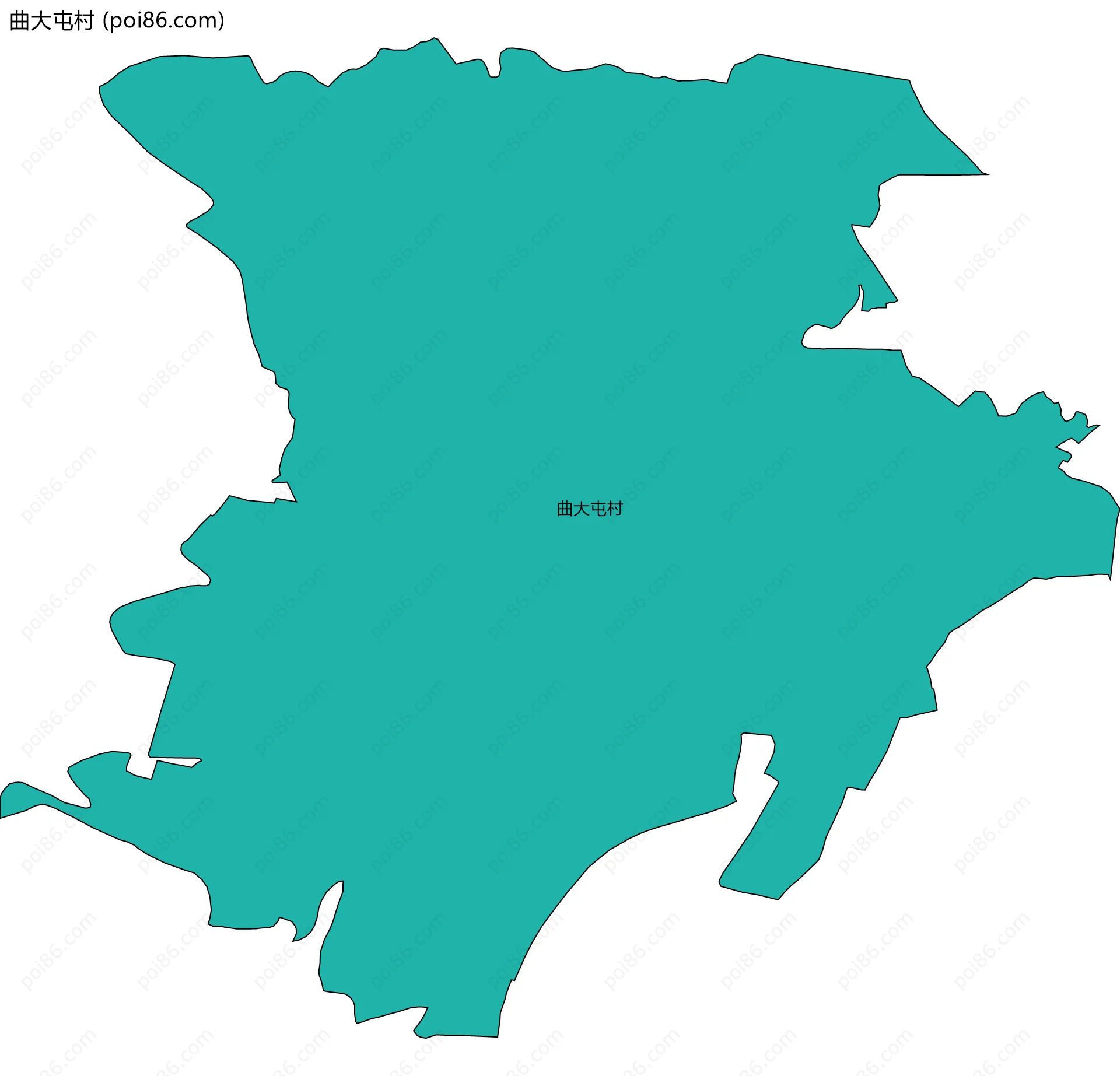 曲大屯村边界地图