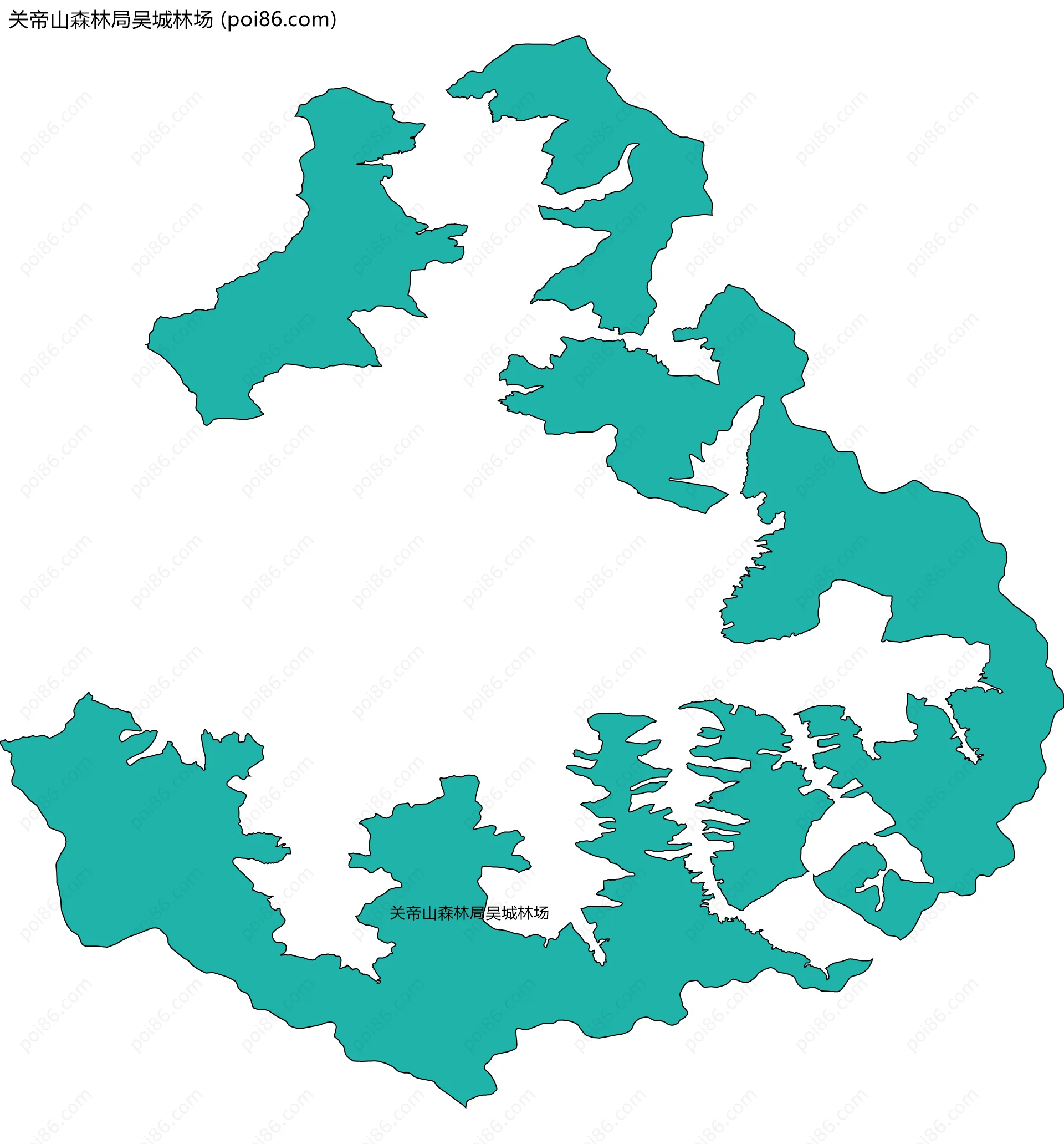 关帝山森林局吴城林场边界地图