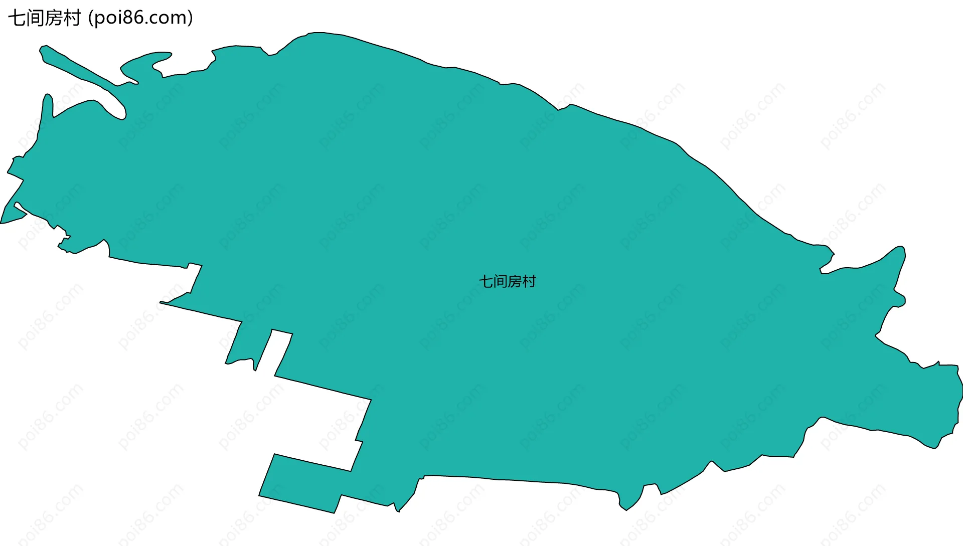 七间房村边界地图