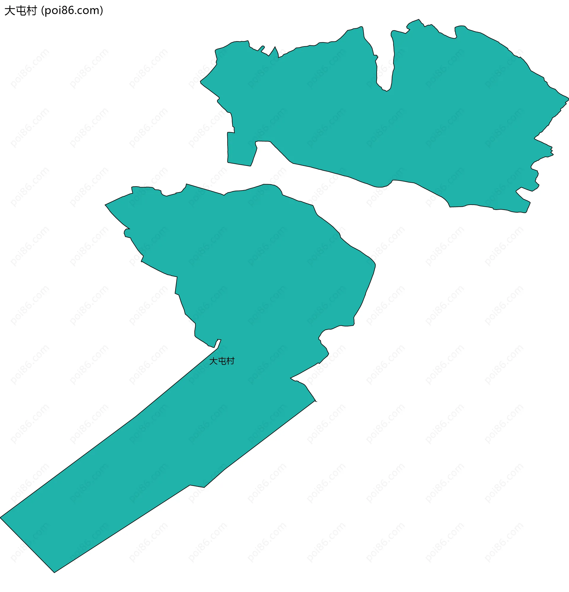 大屯村边界地图