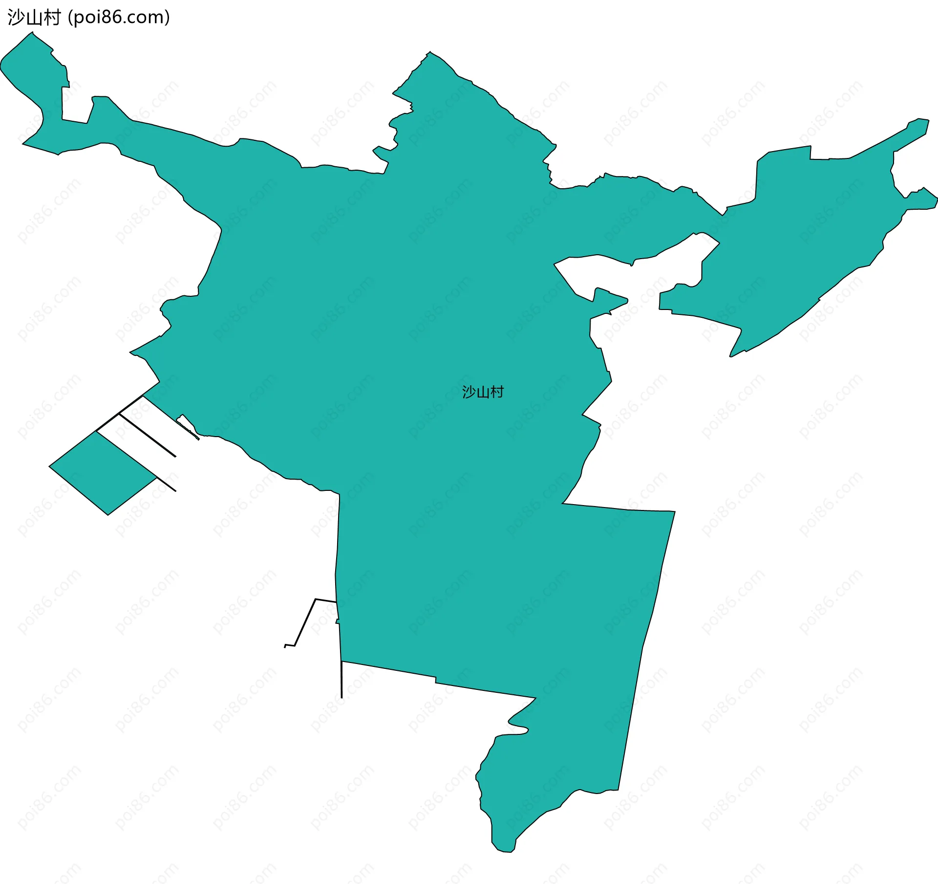 沙山村边界地图