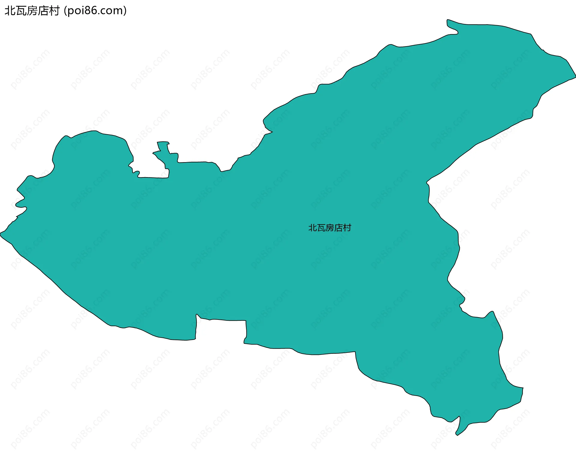 北瓦房店村边界地图