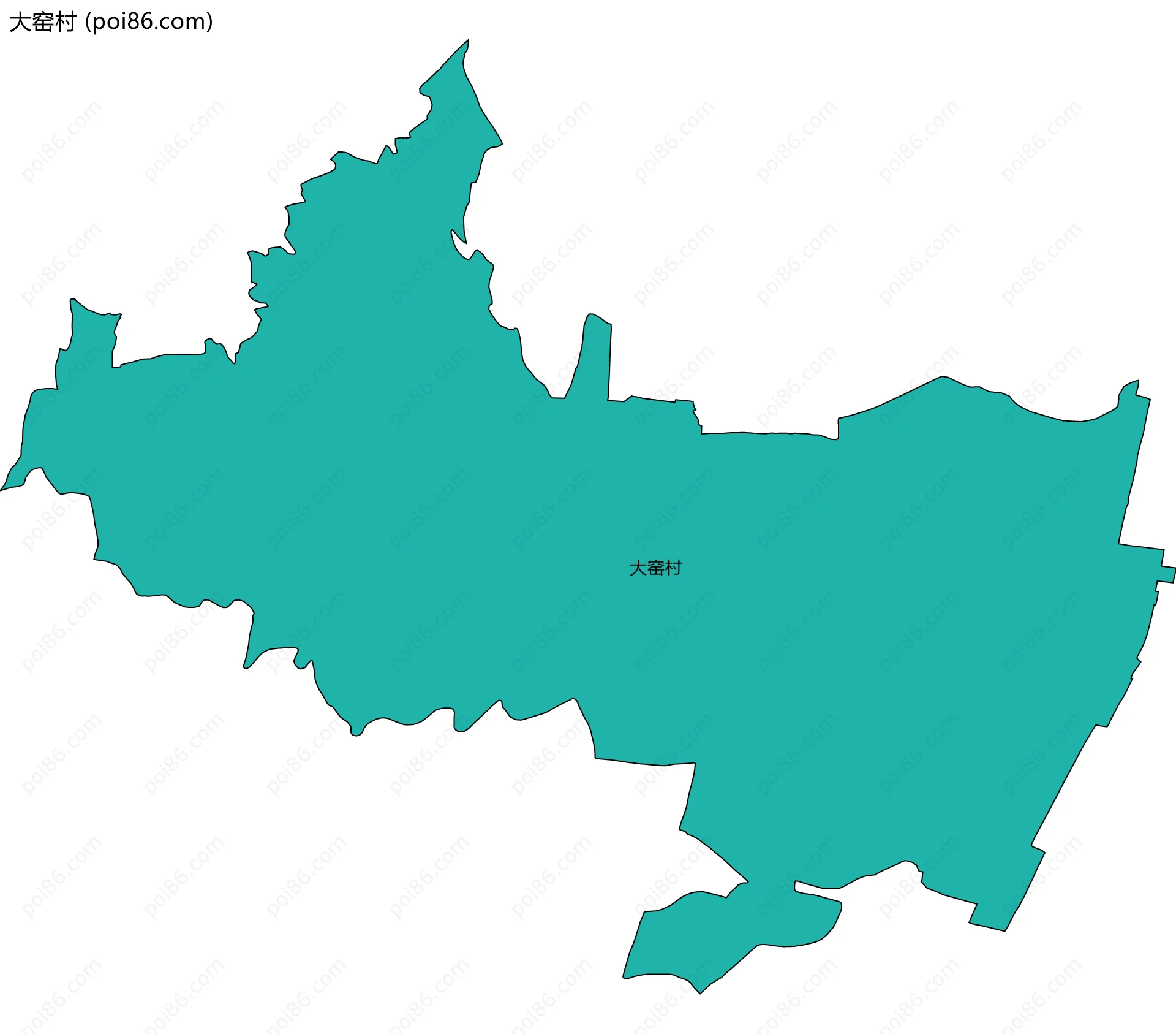 大窑村边界地图