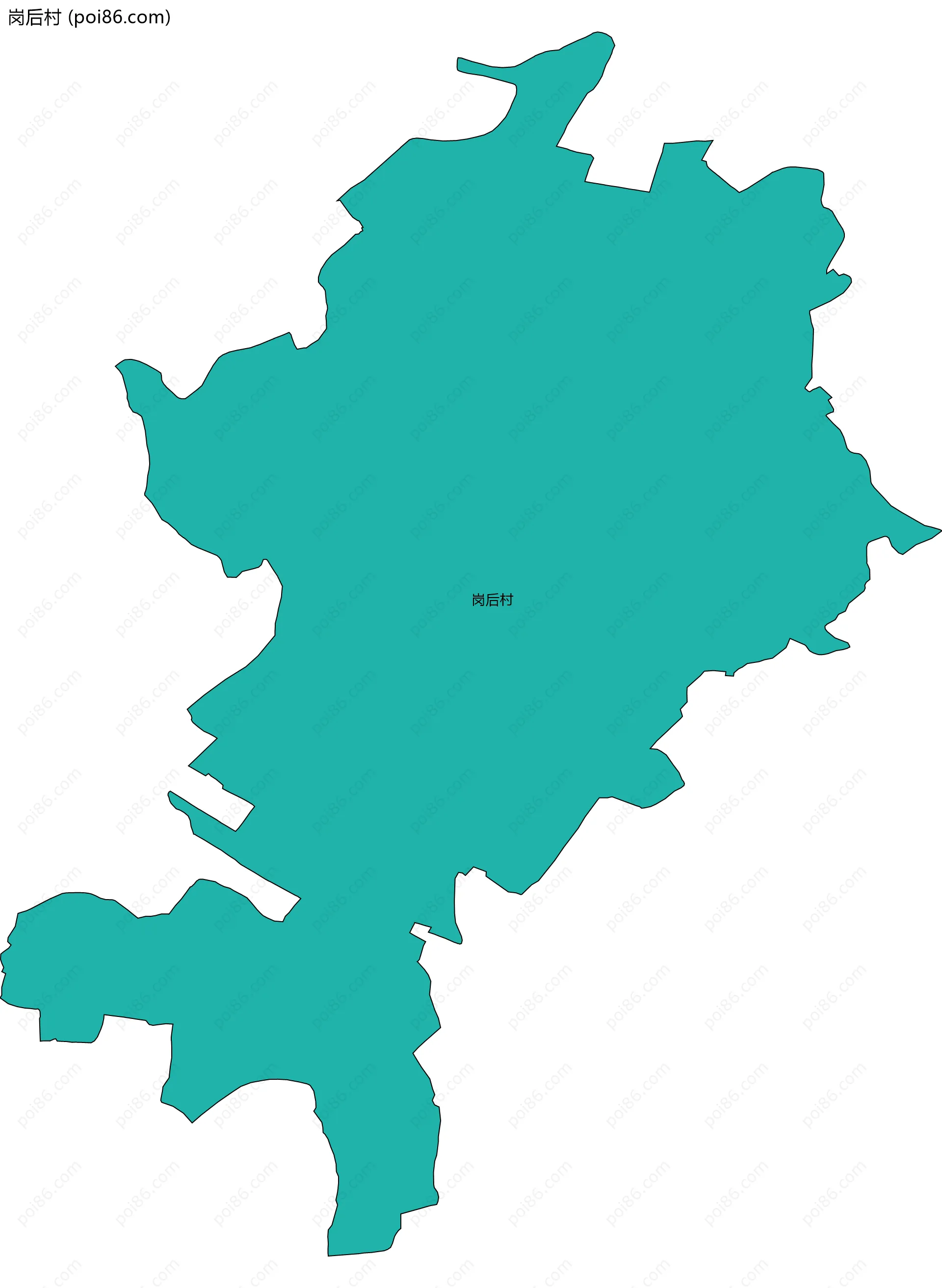 岗后村边界地图