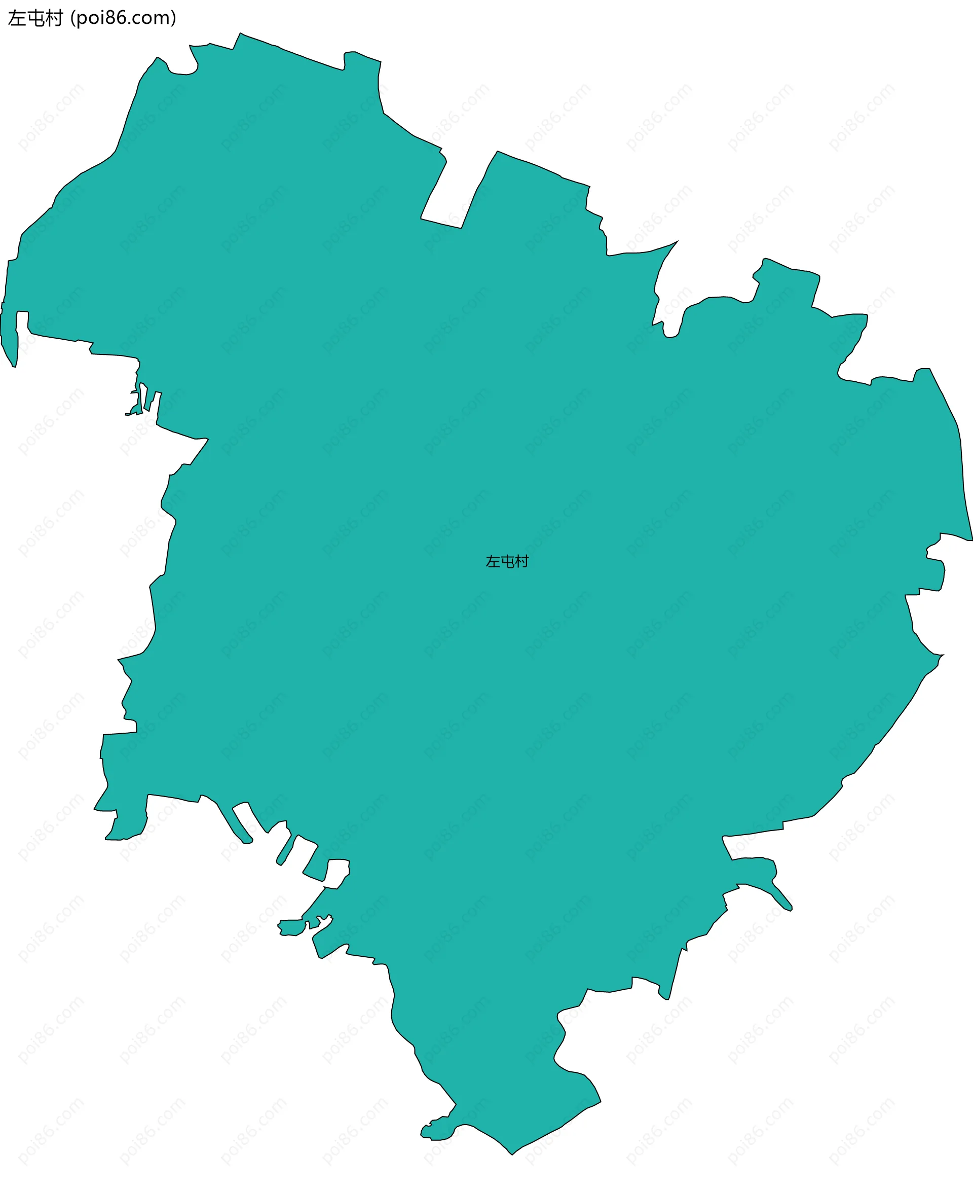 左屯村边界地图