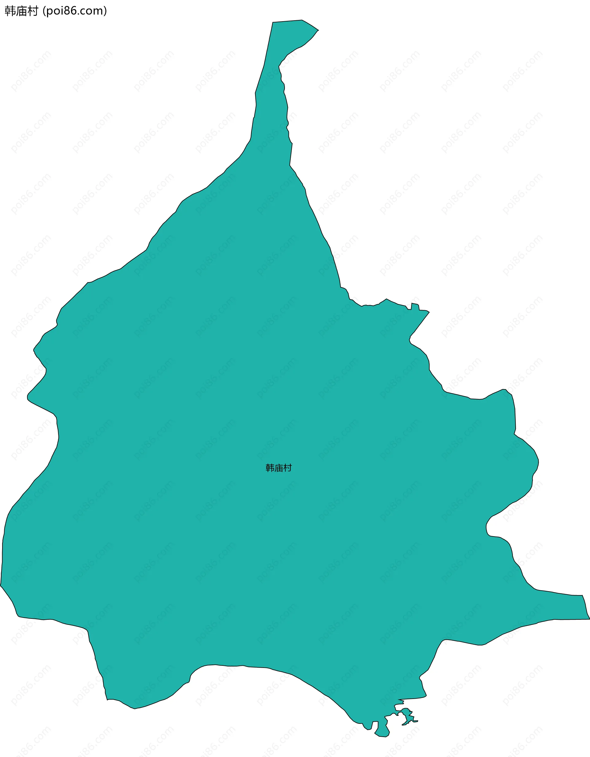 韩庙村边界地图