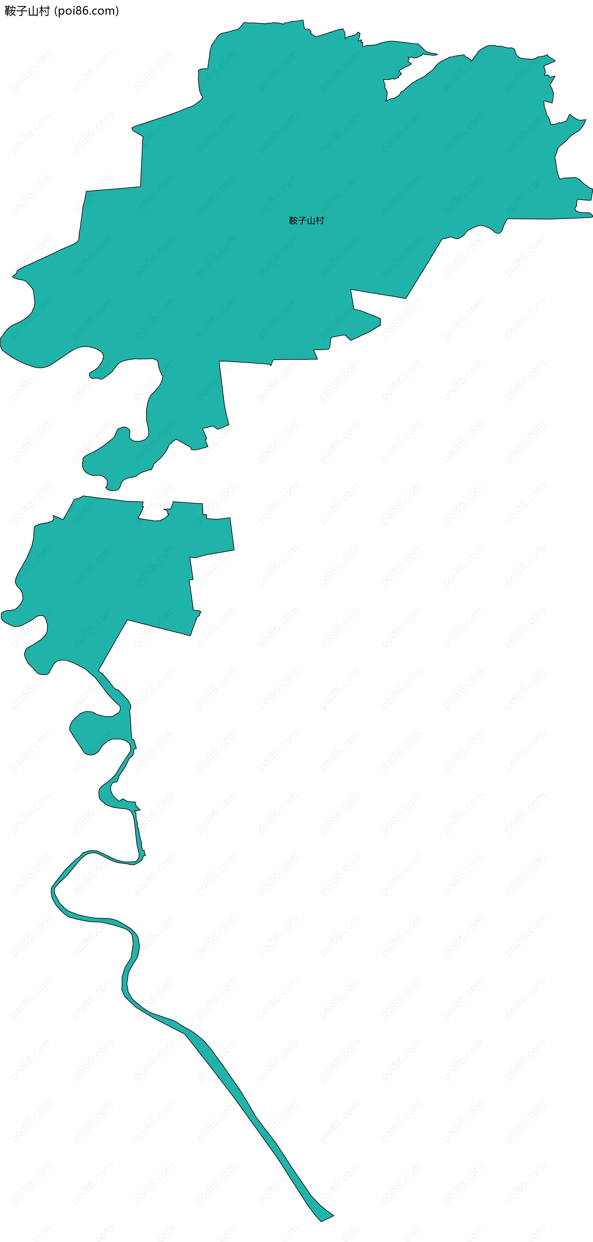 鞍子山村边界地图