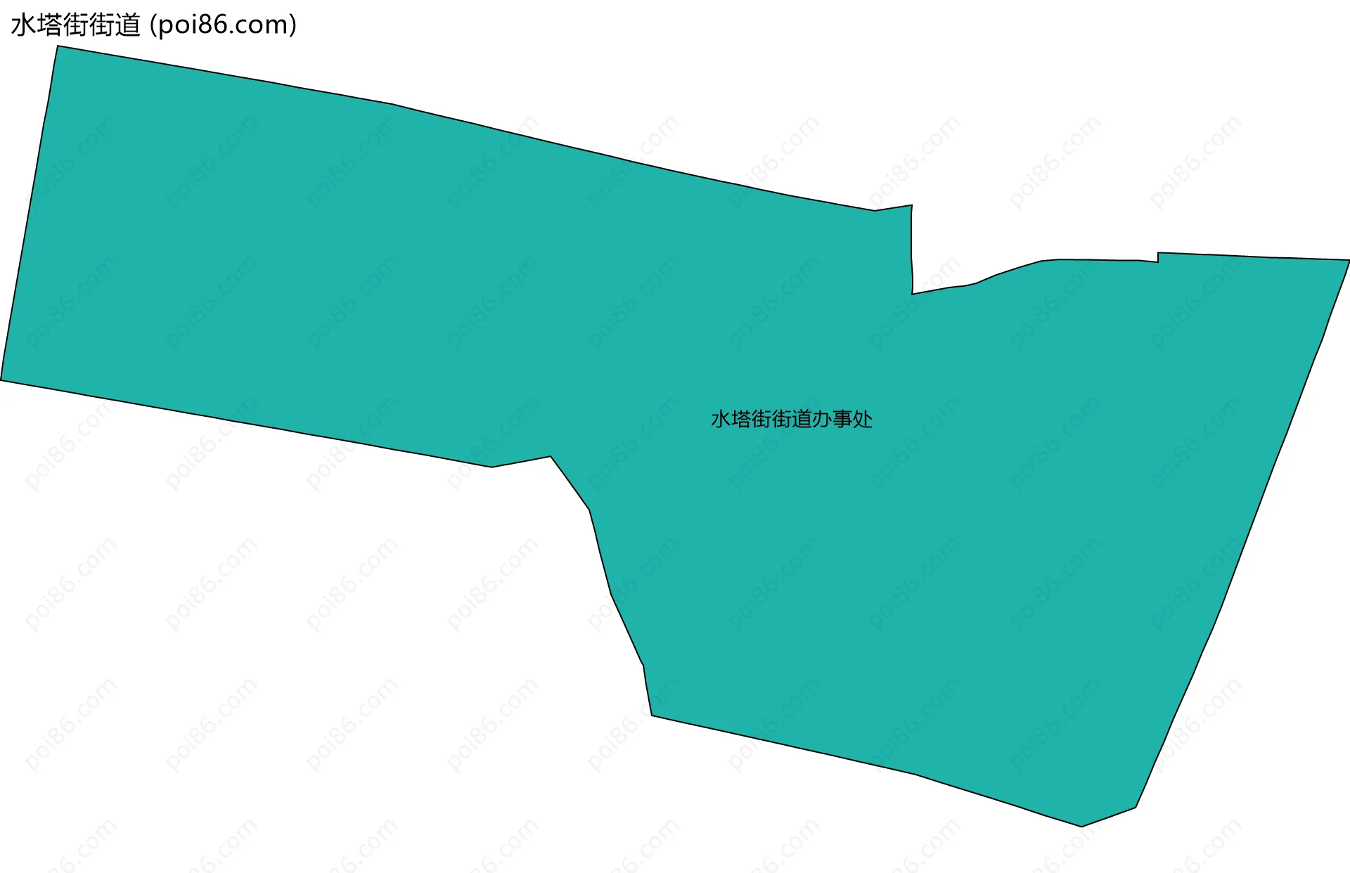水塔街街道边界地图(五级行政区划)