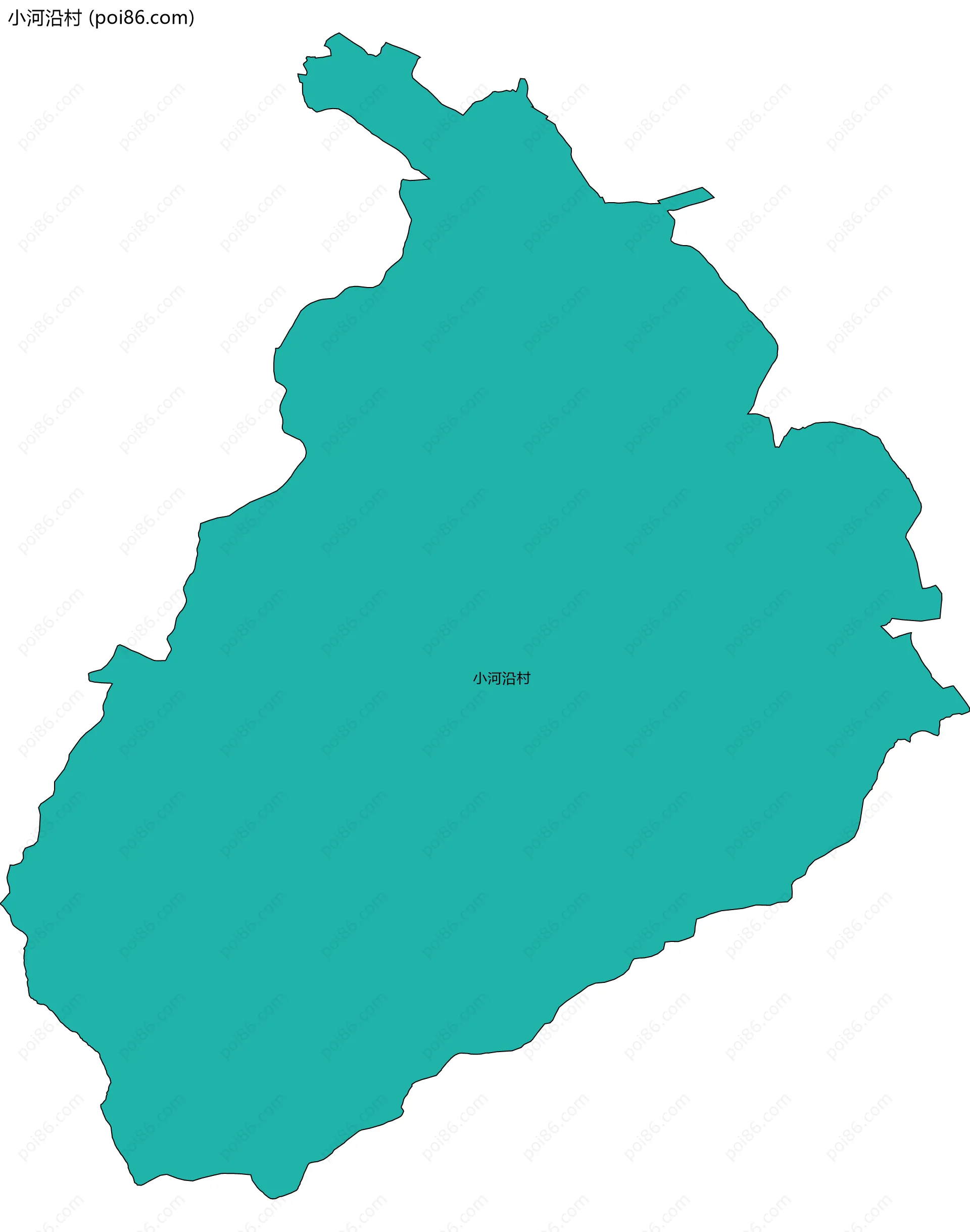 小河沿村边界地图