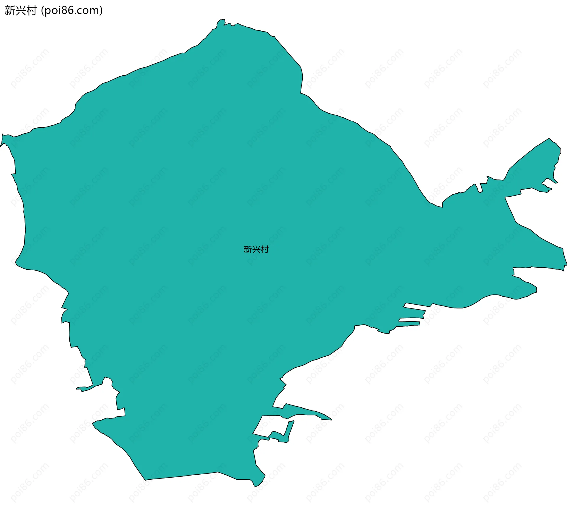 新兴村边界地图