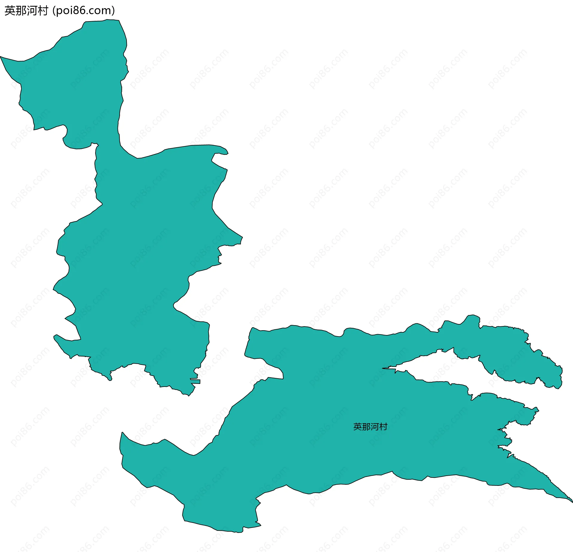 英那河村边界地图