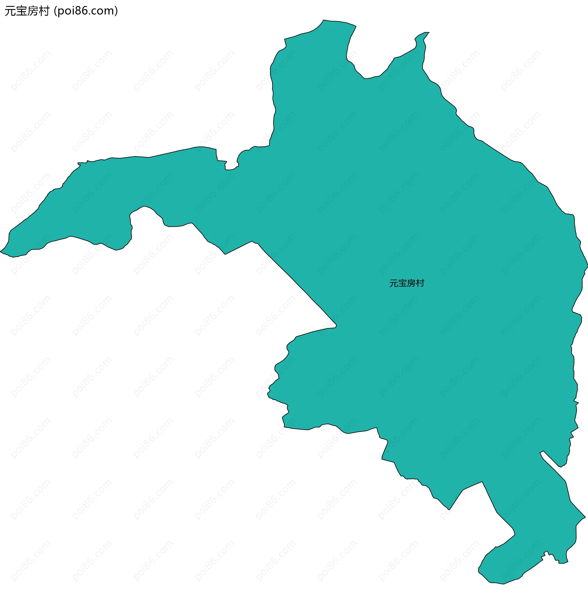 元宝房村边界地图