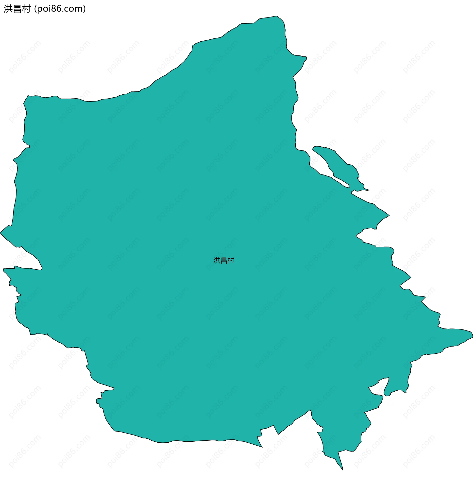 洪昌村边界地图