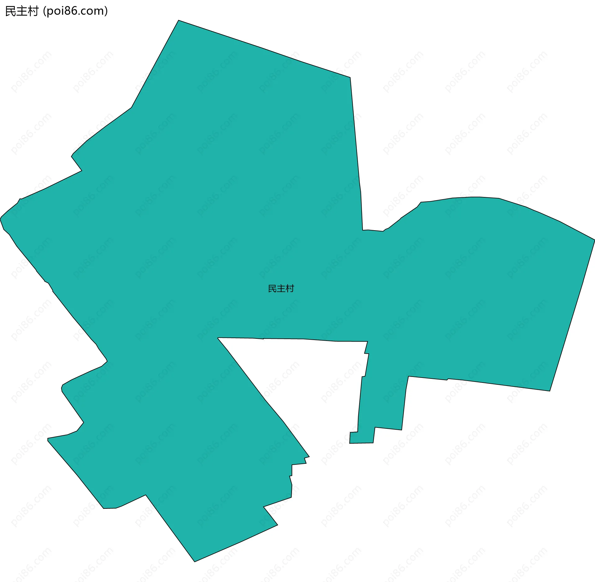 民主村边界地图