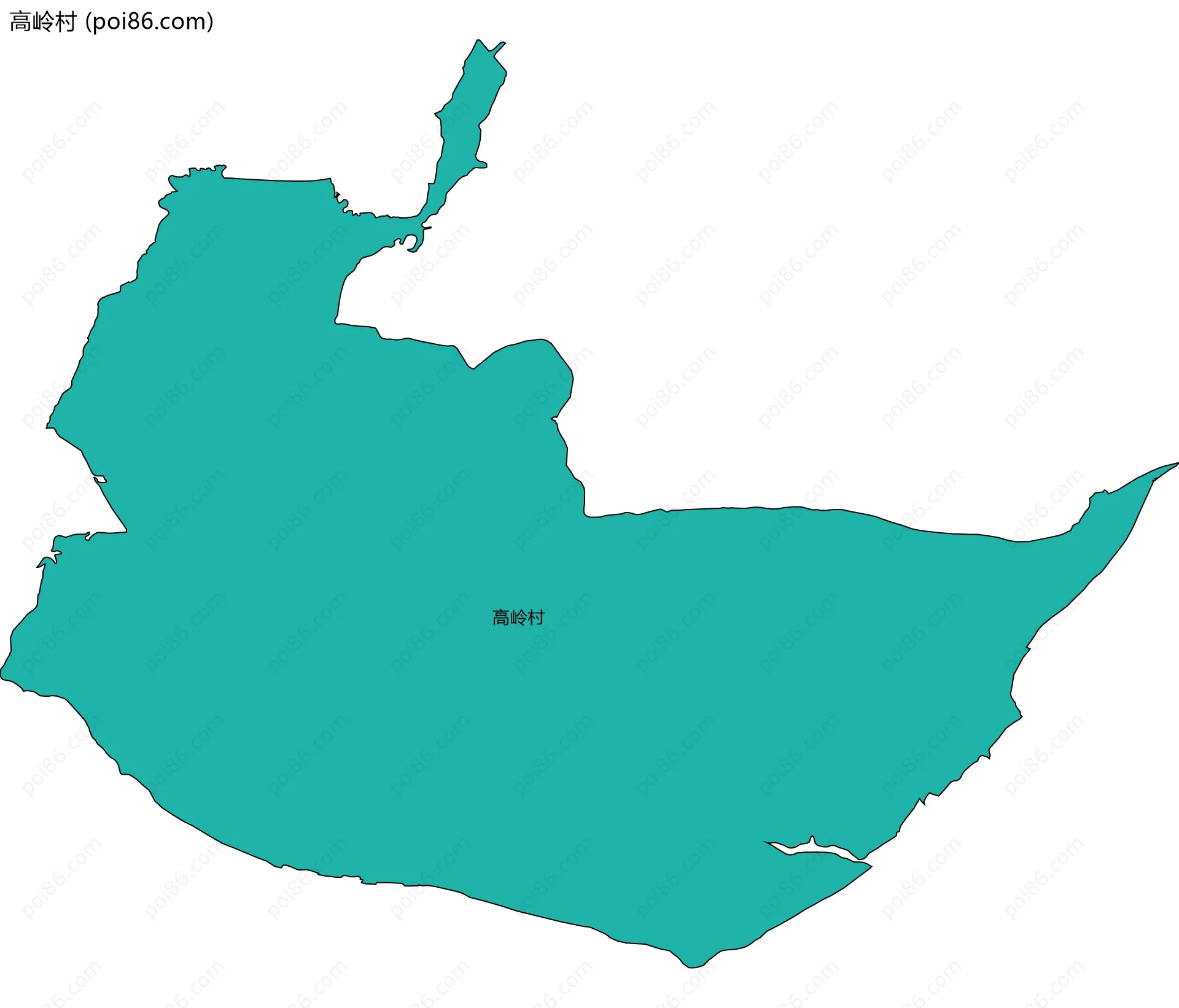 高岭村边界地图