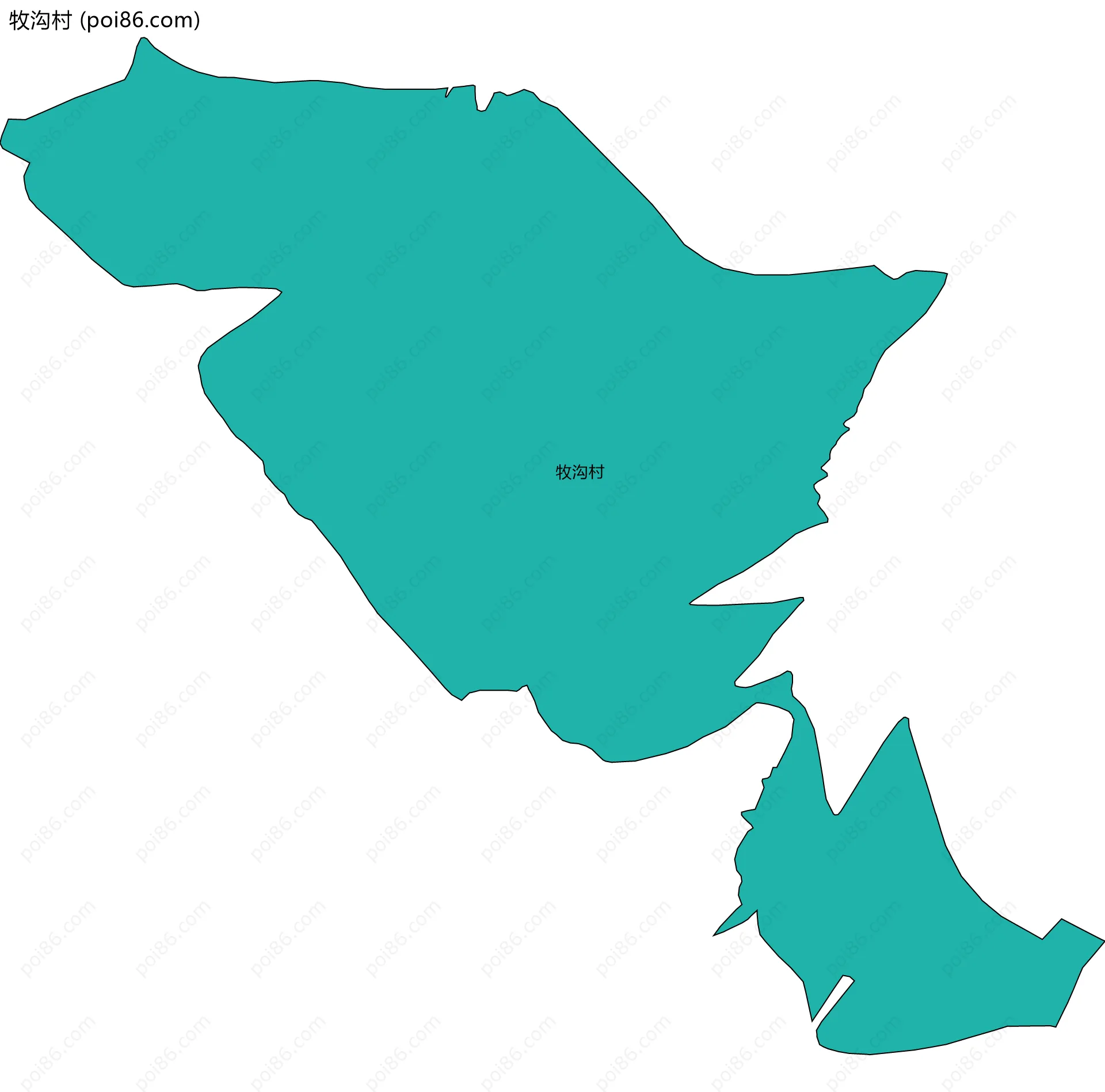 牧沟村边界地图