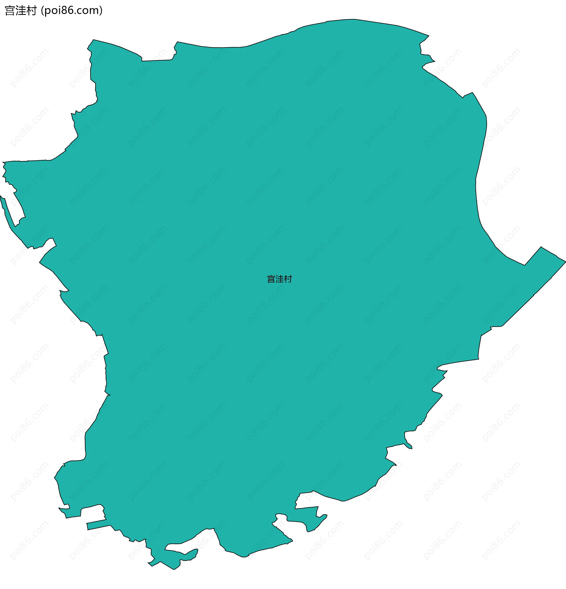 宫洼村边界地图